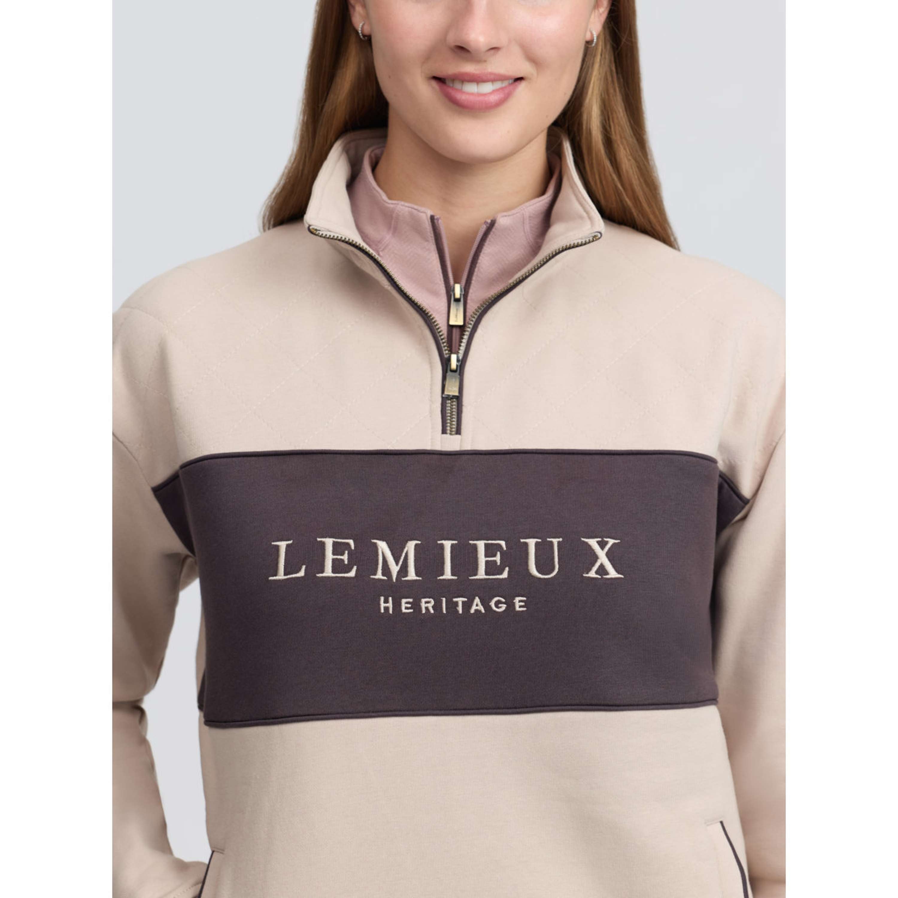 LeMieux Suéter Heritage Quarter Zip Piedra