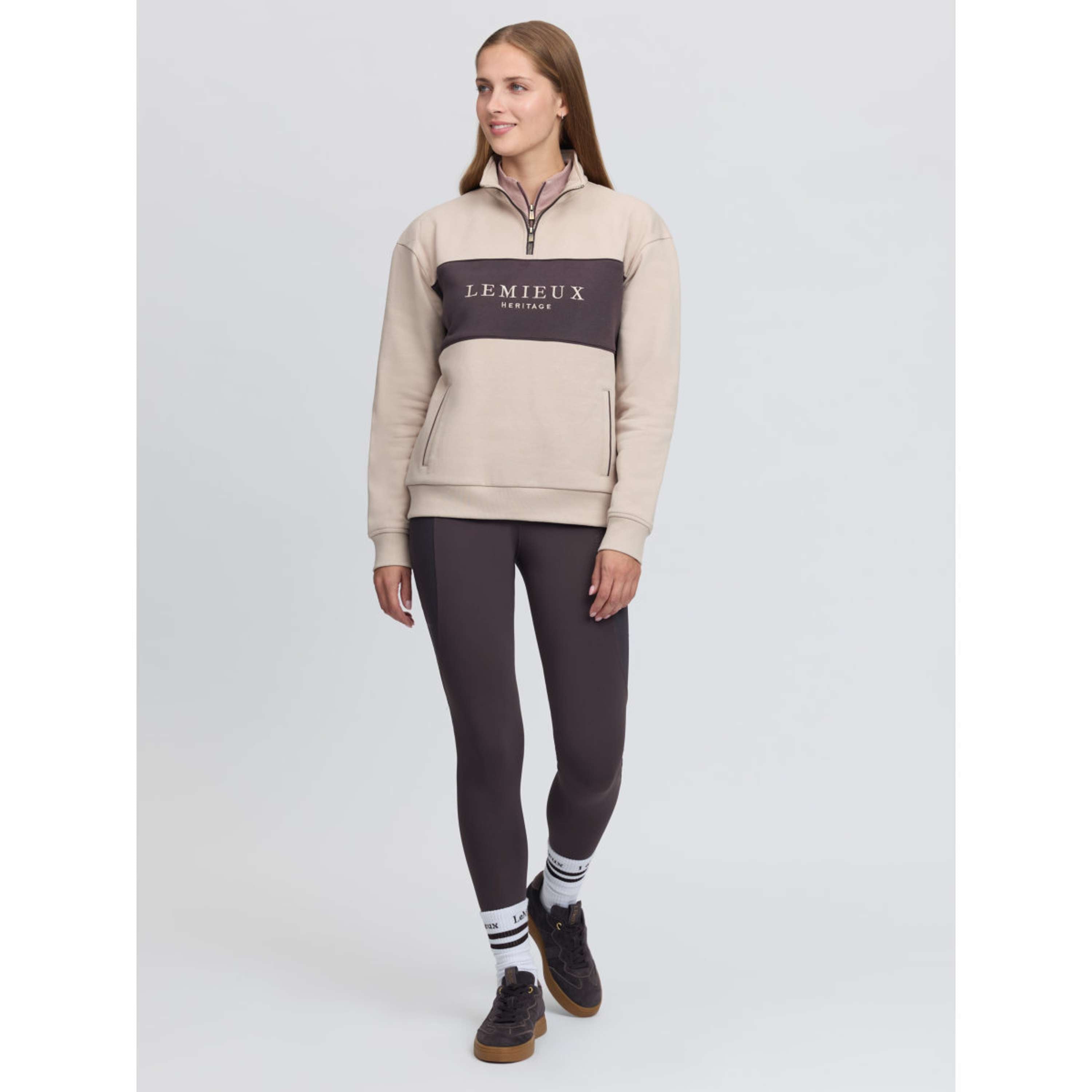 LeMieux Suéter Heritage Quarter Zip Piedra