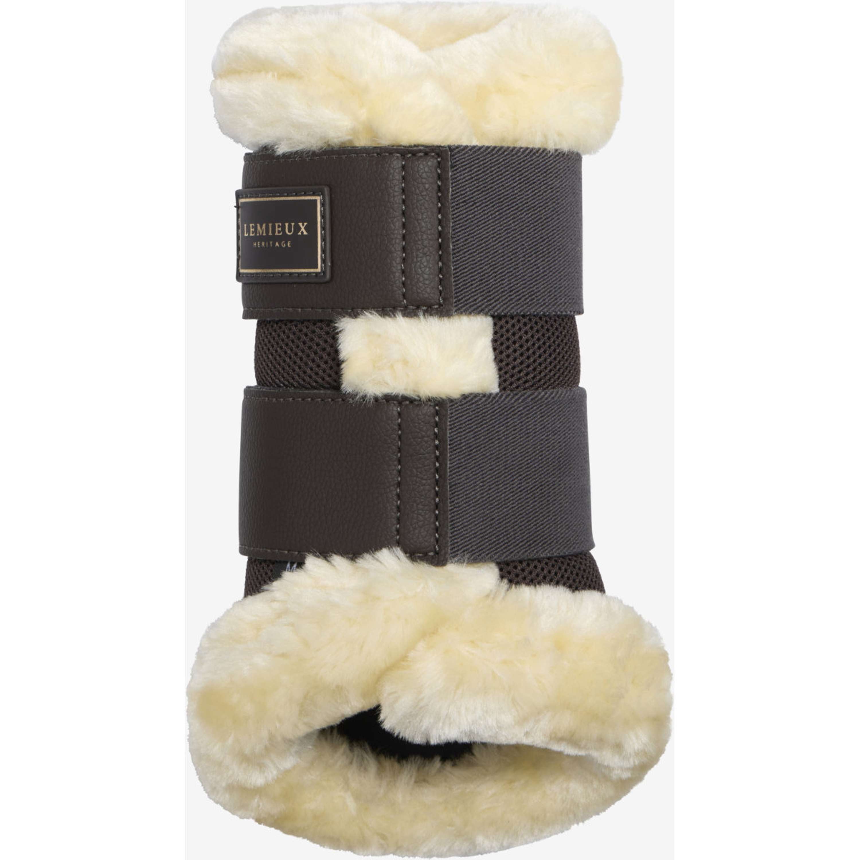 LeMieux Protectores de piernas Heritage Fleece Edged Cocoa