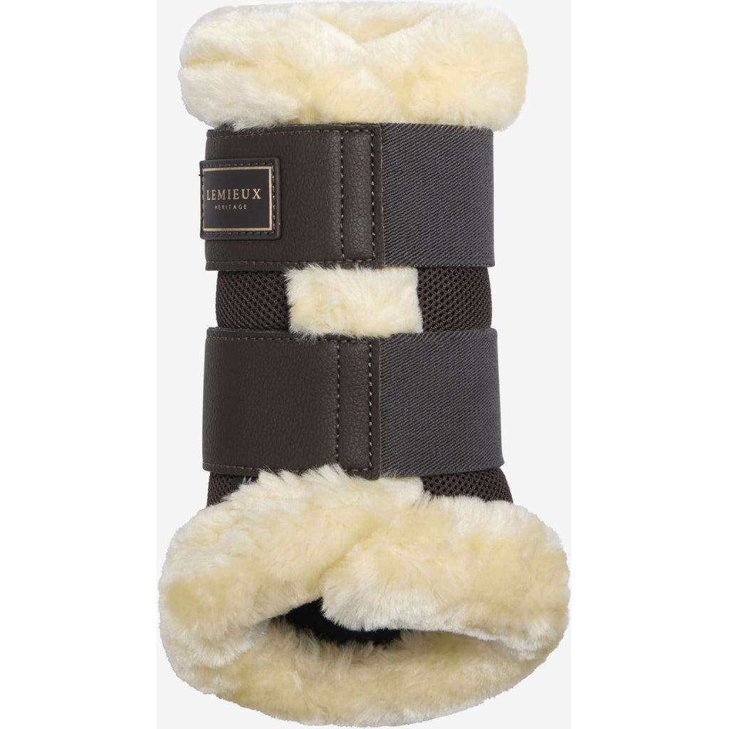 LeMieux Protectores de piernas Heritage Fleece Edged Cocoa