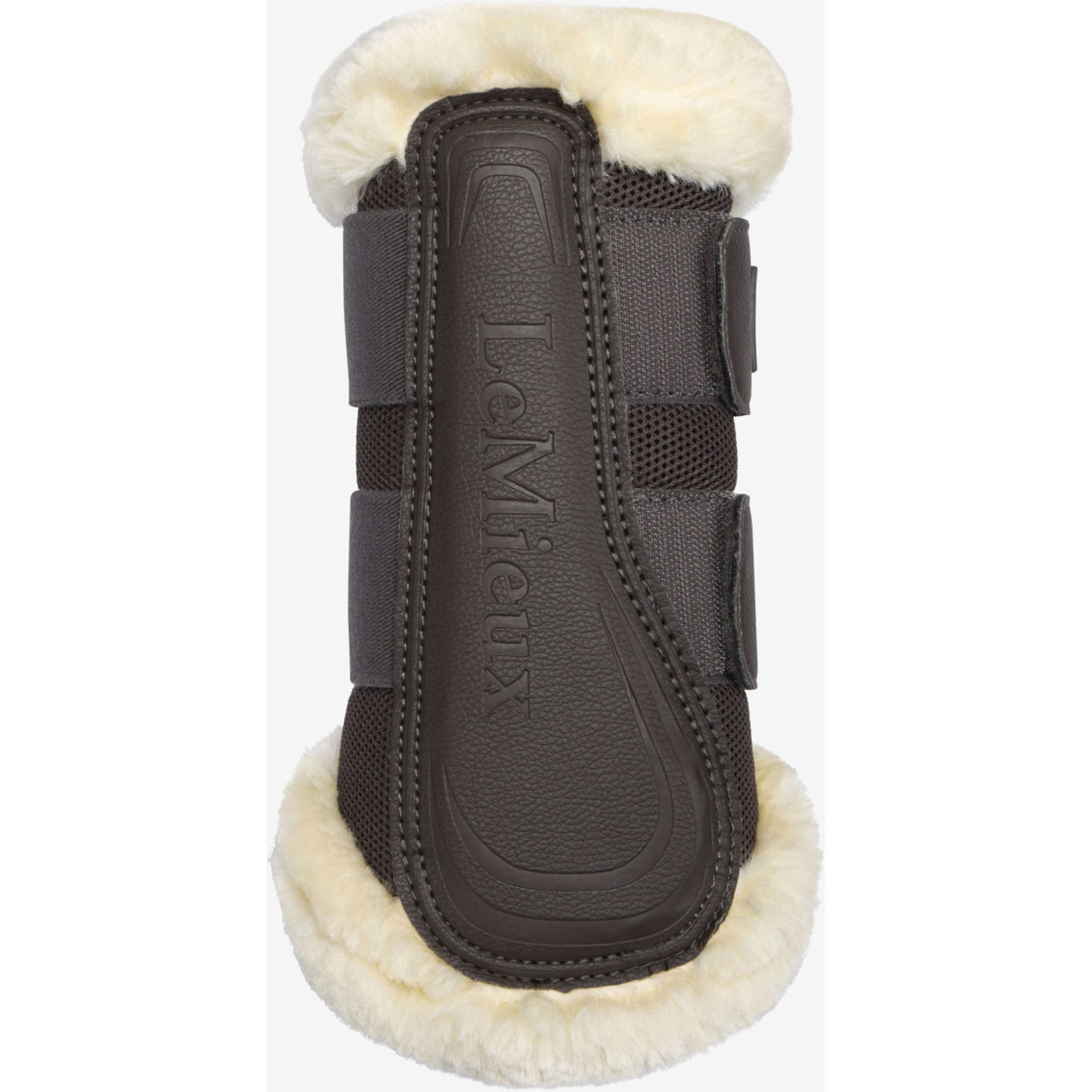 LeMieux Protectores de piernas Heritage Fleece Edged Cocoa
