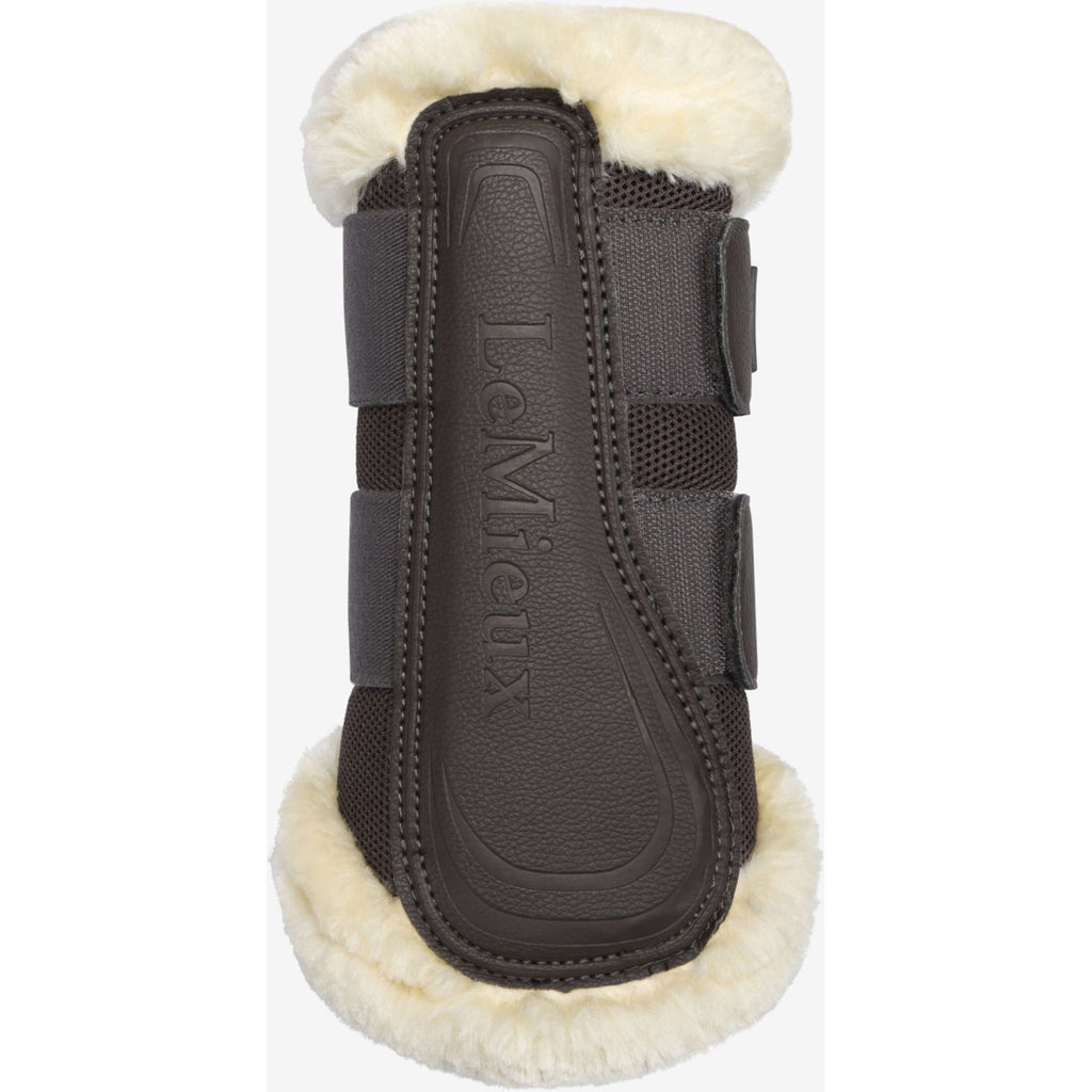 LeMieux Protectores de piernas Heritage Fleece Edged Cocoa