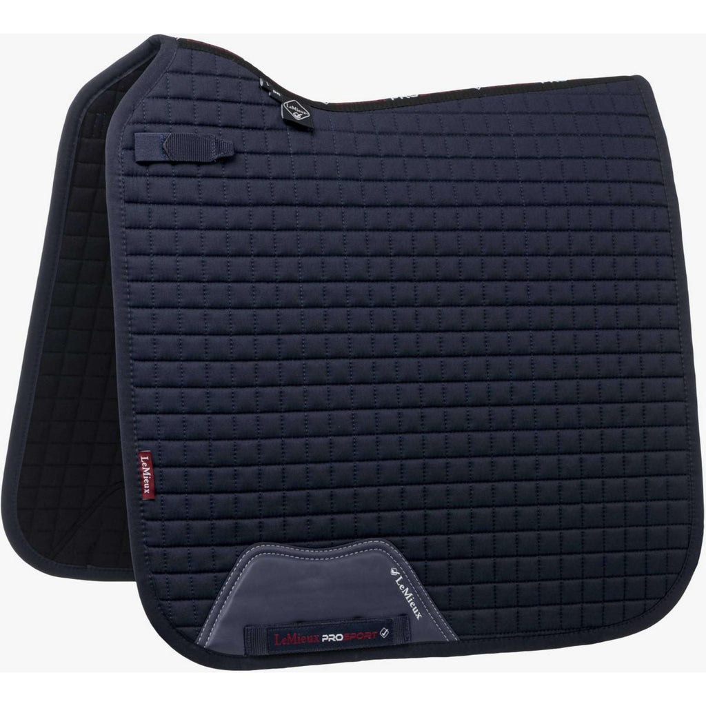 LeMieux Mantilla Prosport Anilla D en Cuadrado Liso de Doma Navy