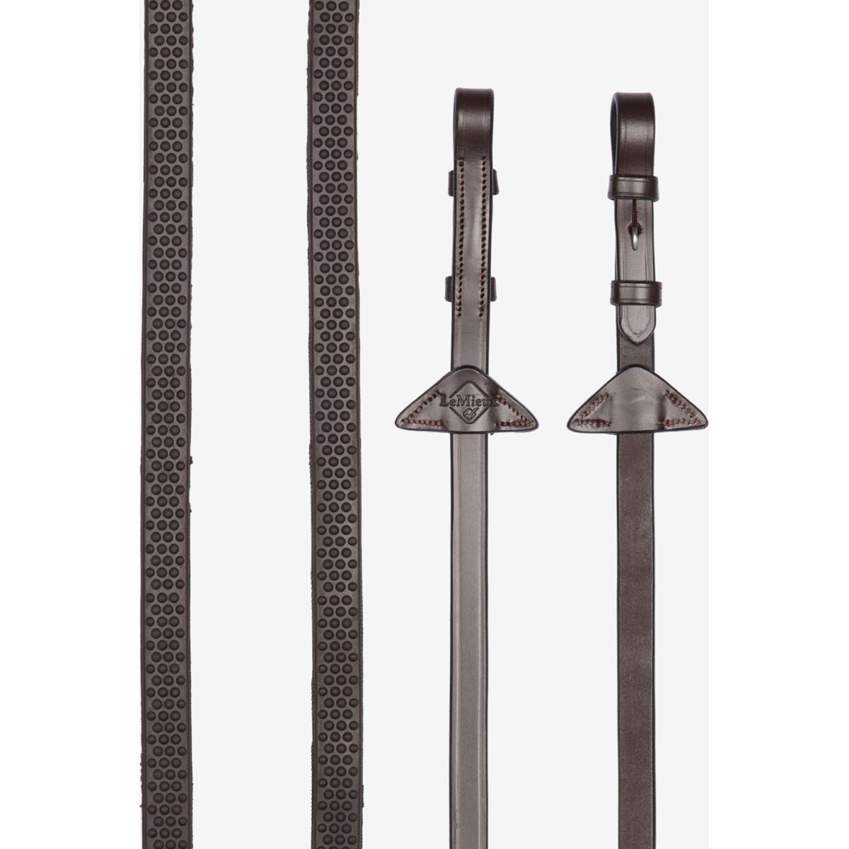 LeMieux Riendas Soft Rubber Havana/Plata