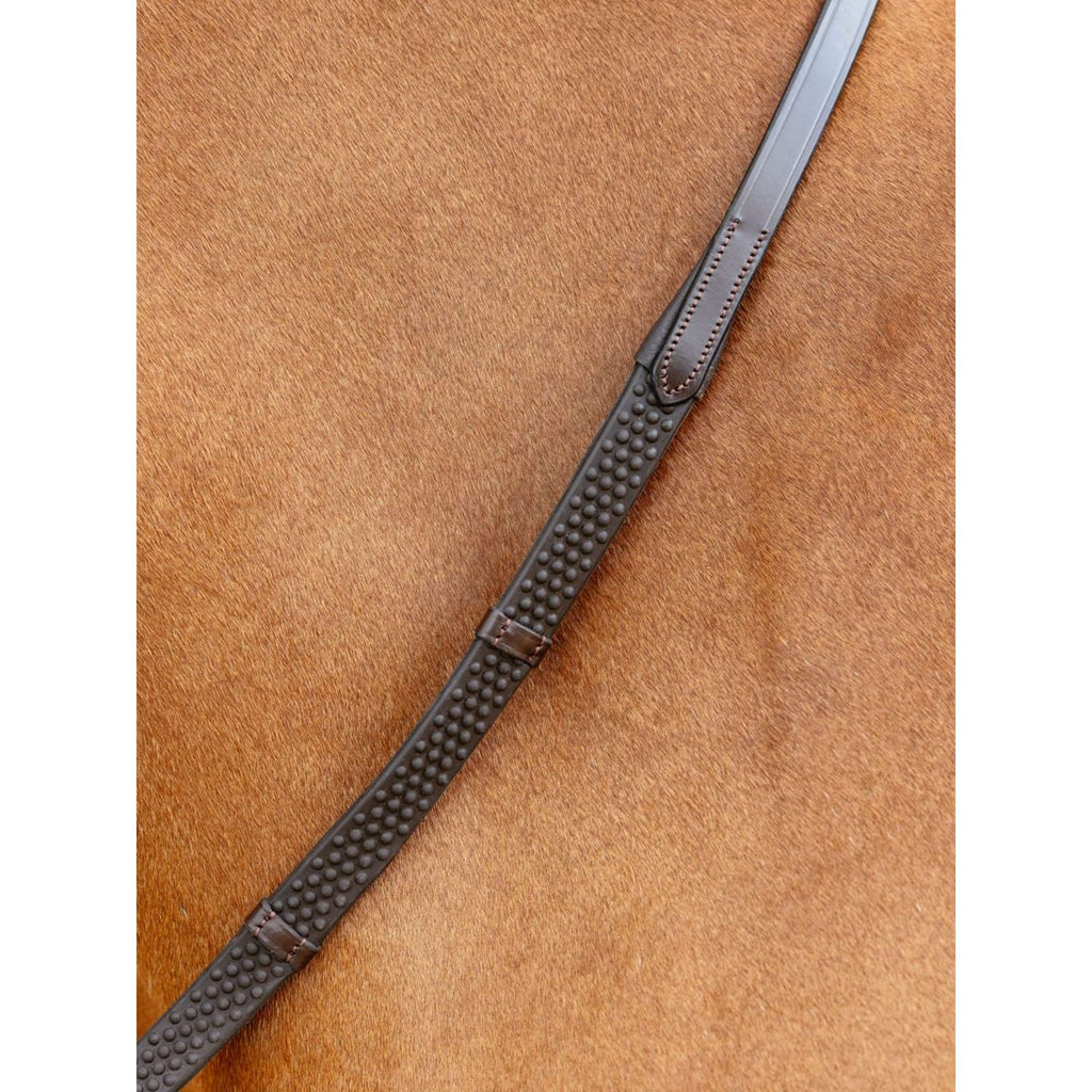 LeMieux Riendas Soft Rubber with Stoppers Havana/Brass