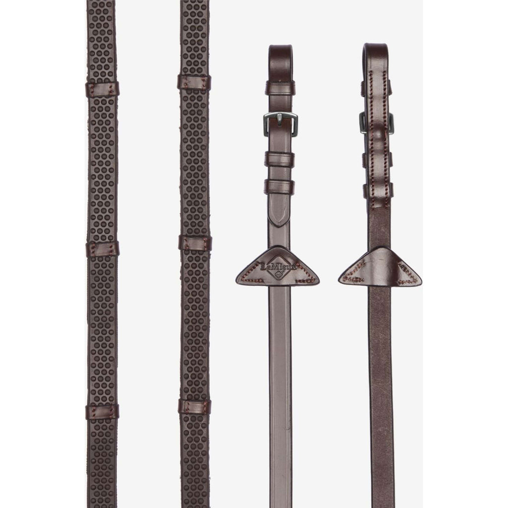 LeMieux Riendas Soft Rubber with Stoppers Havana/Plata