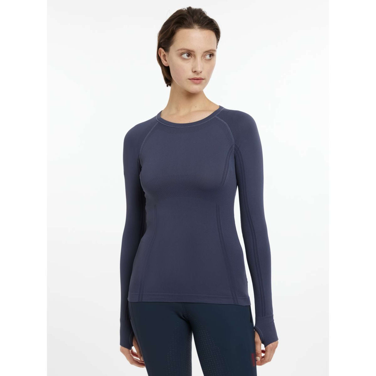 LeMieux Shirt Britney Seamless Mangas Largas Azul Crepuscular