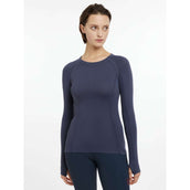 LeMieux Shirt Britney Seamless Mangas Largas Azul Crepuscular