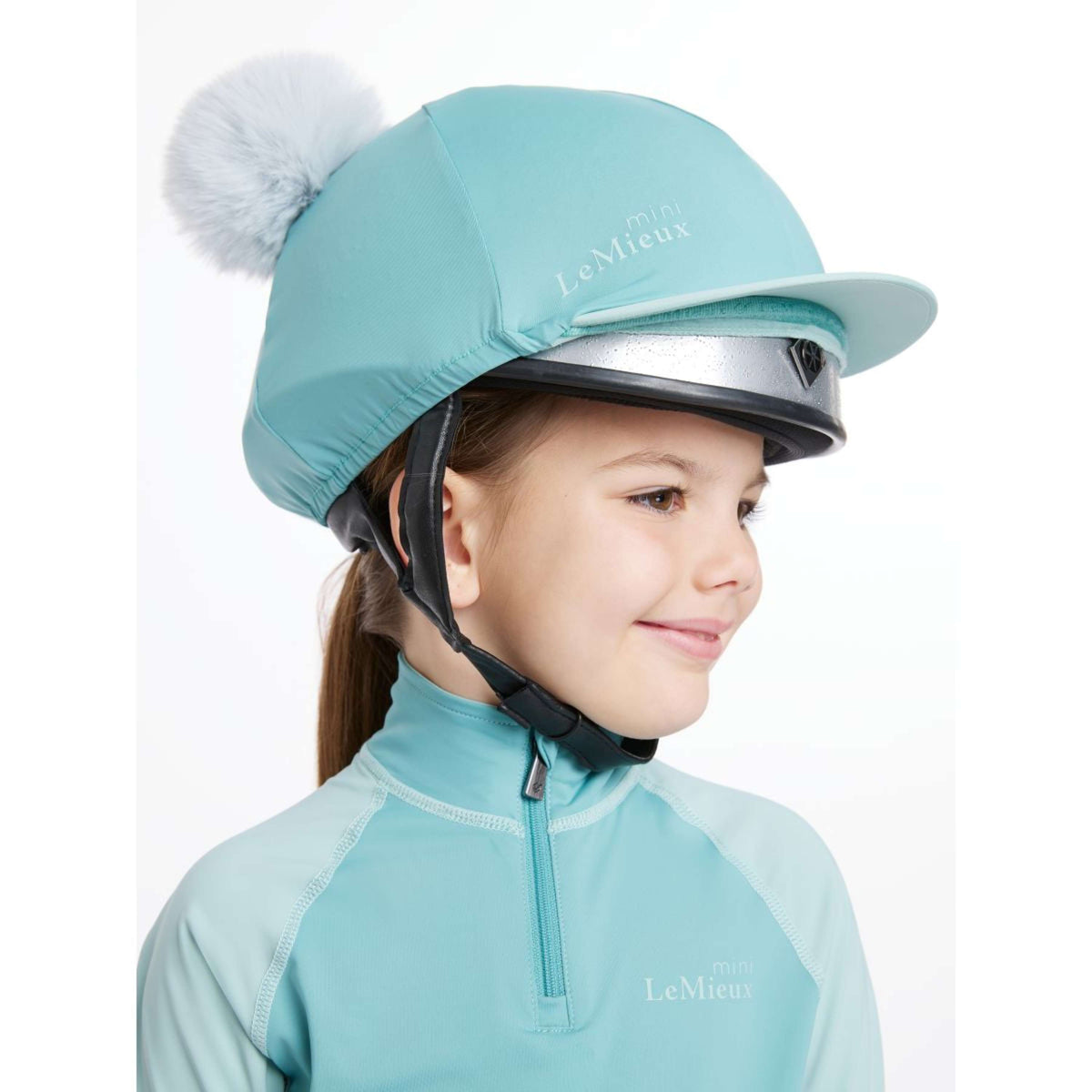 LeMieux Hat Silk Double Pom Niños Lagoon