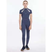LeMieux Legging de Equitación Lizzie Mesh Niños Azul Crepuscular
