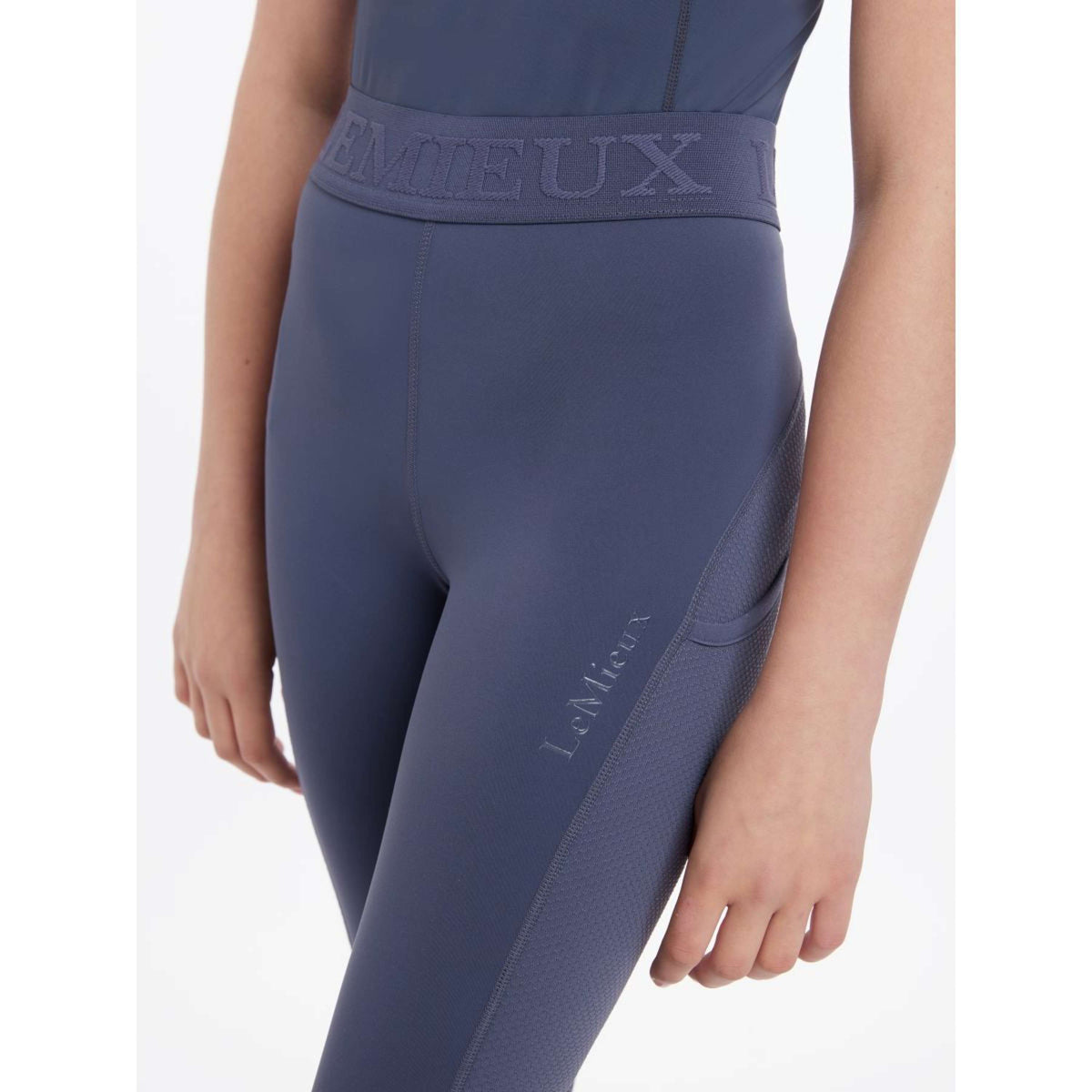 LeMieux Legging de Equitación Lizzie Mesh Niños Azul Crepuscular
