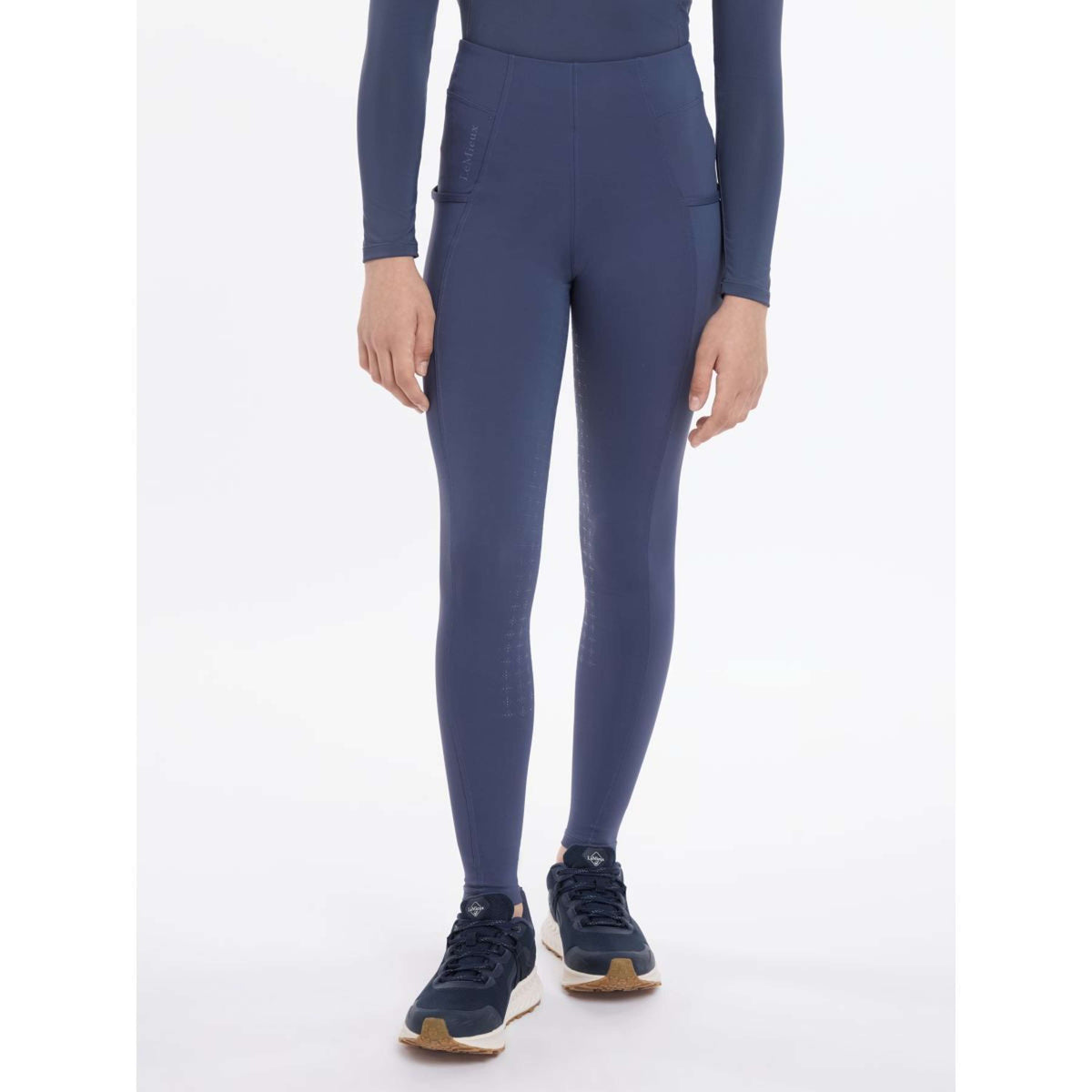 LeMieux Legging de Equitación Orla Niños Azul Crepuscular