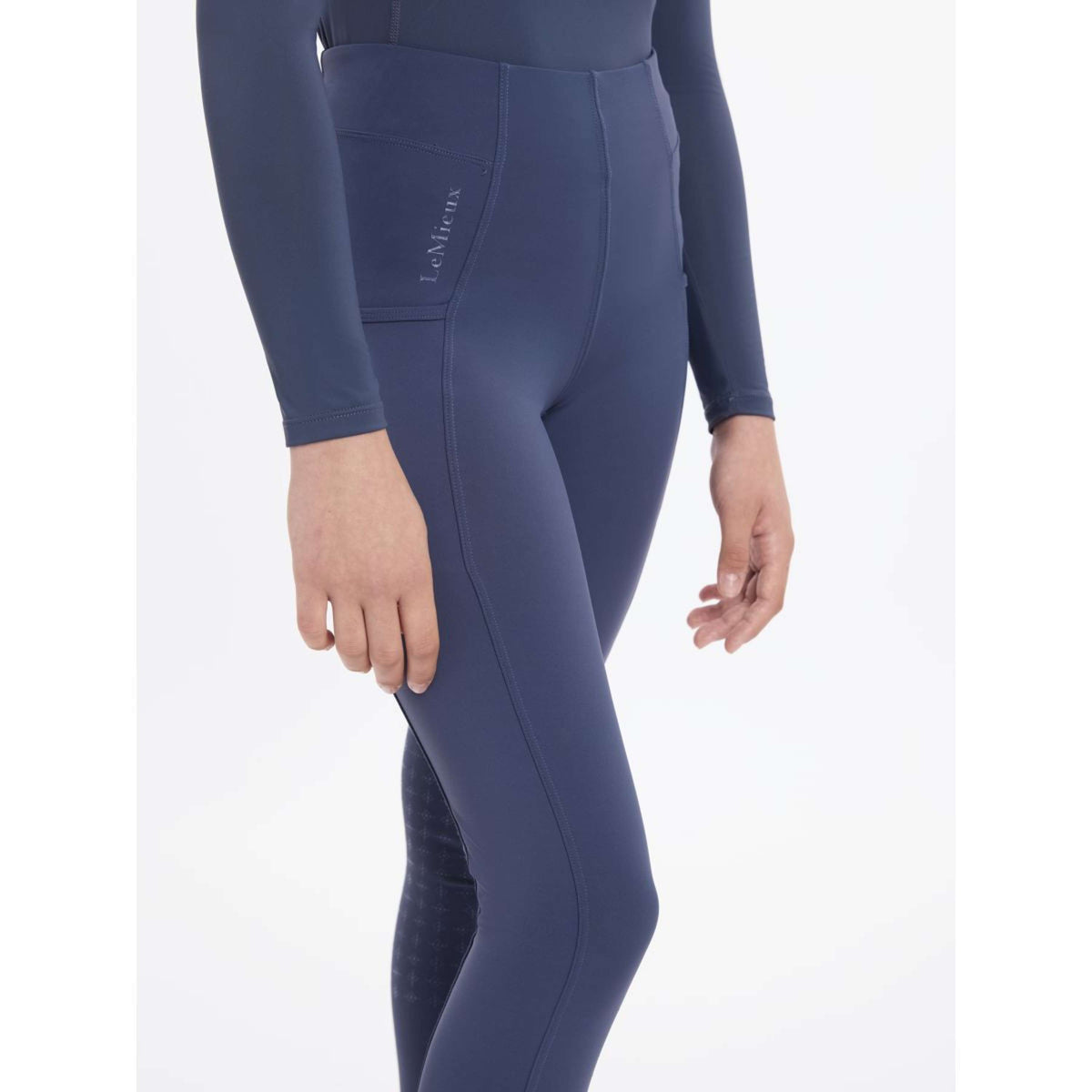 LeMieux Legging de Equitación Orla Niños Azul Crepuscular