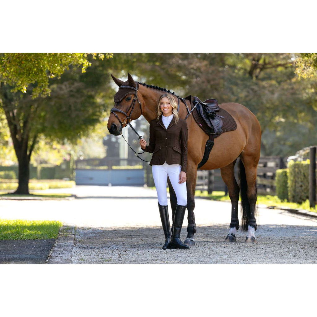 LeMieux Mantilla Brilliance Close Contact Square saltando Espresso