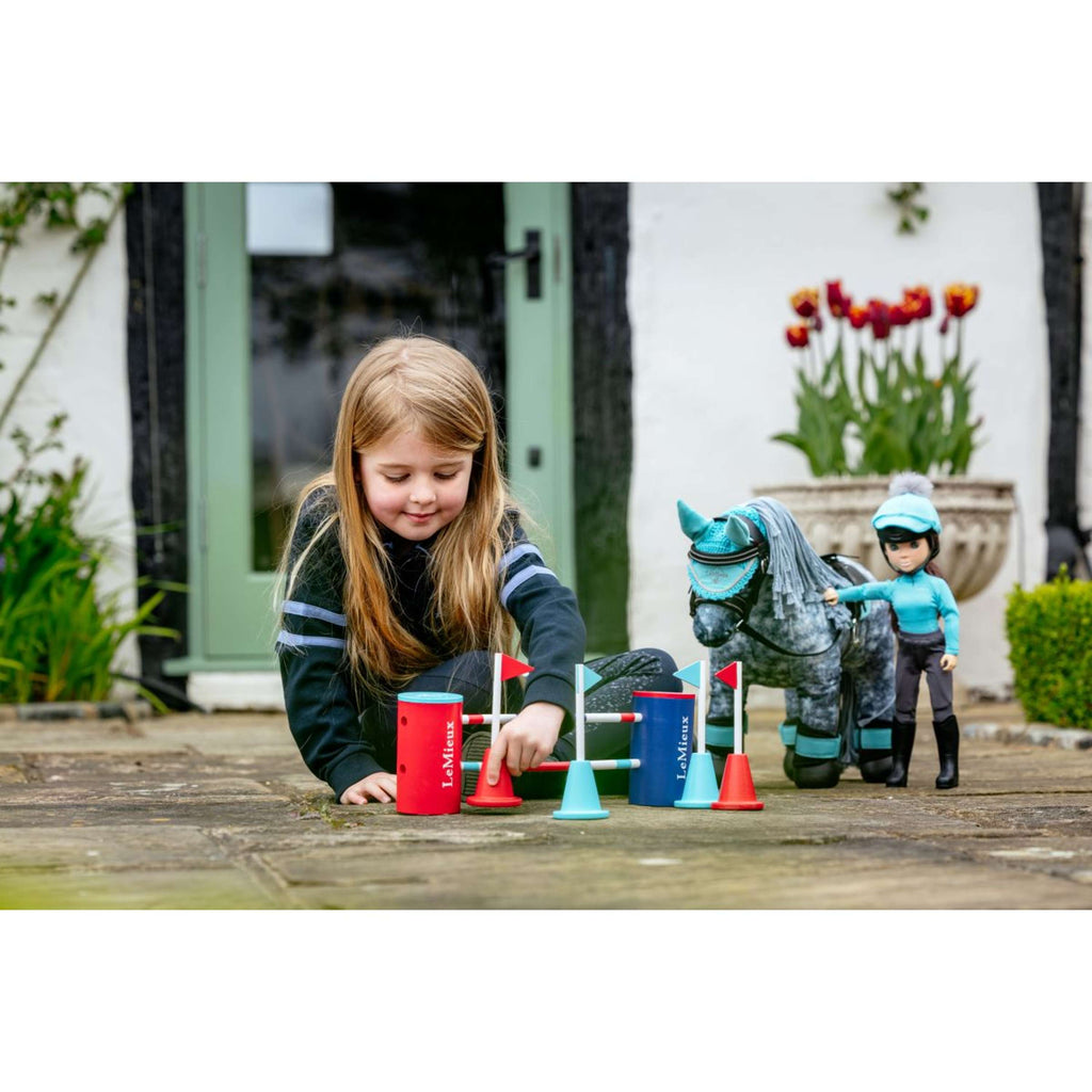 LeMieux Toy Pony Course Builder Set Rojo/Azul