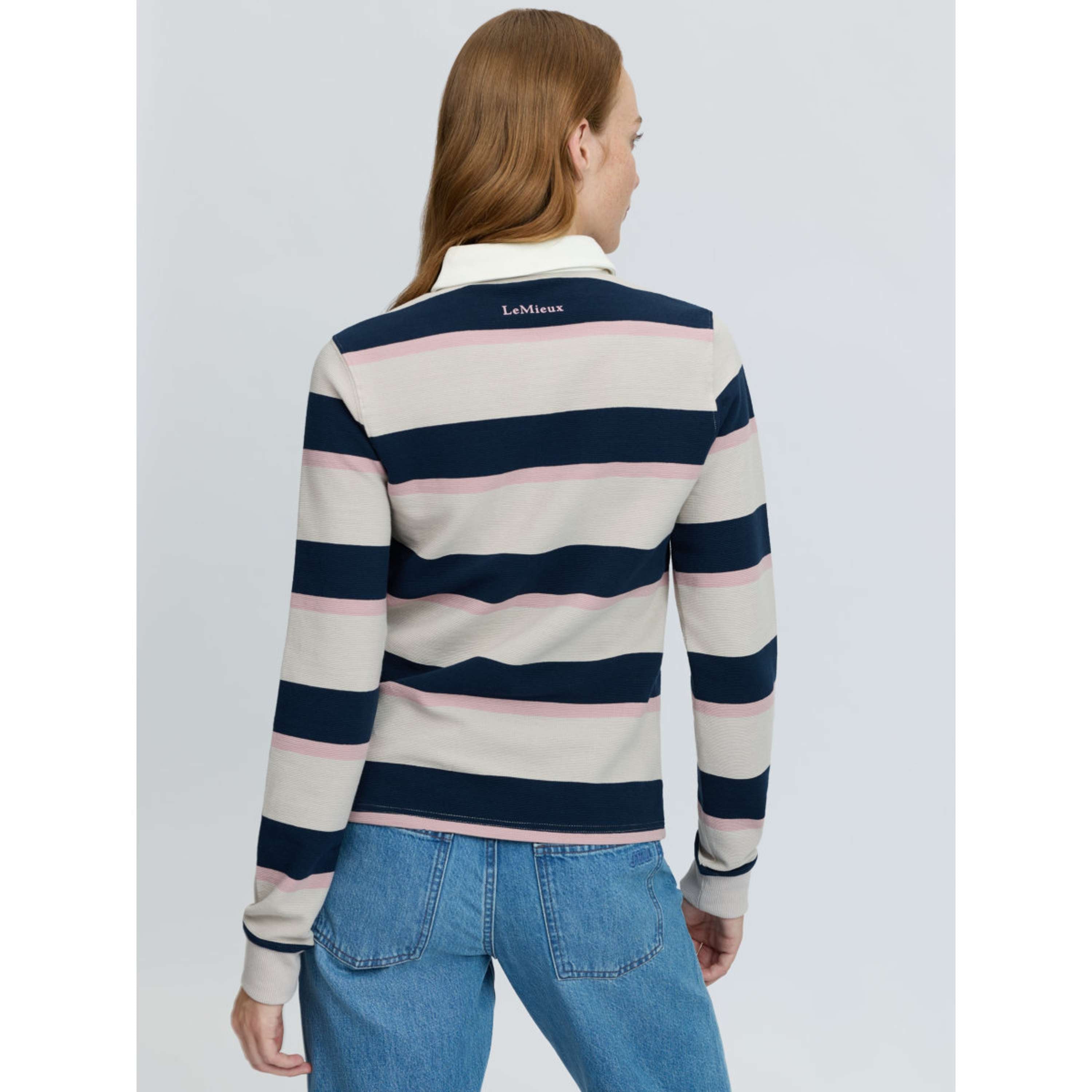 LeMieux Camiseta Sloane Stripe Rugby Piedra