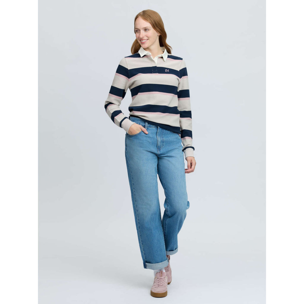 LeMieux Camiseta Sloane Stripe Rugby Piedra