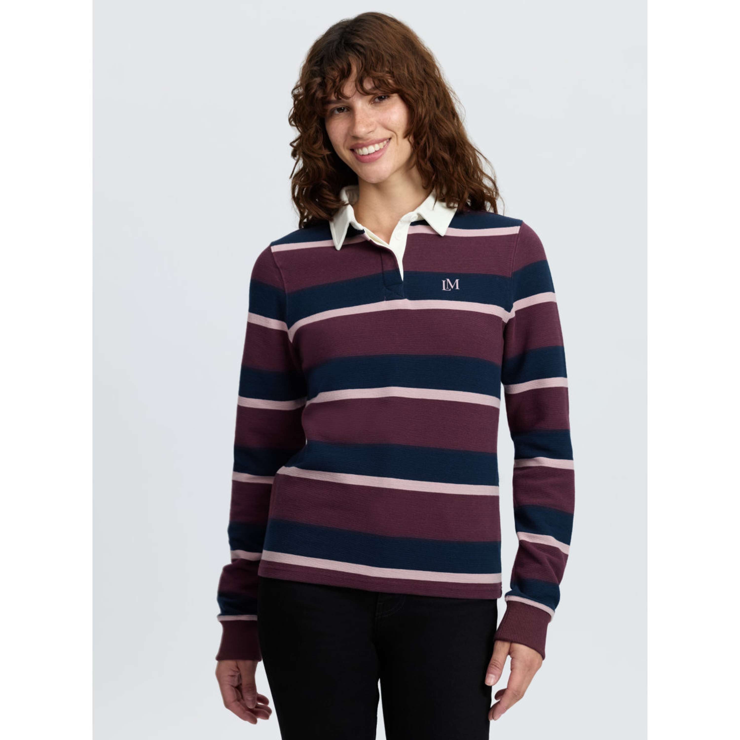 LeMieux Camiseta Sloane Stripe Rugby Bramble
