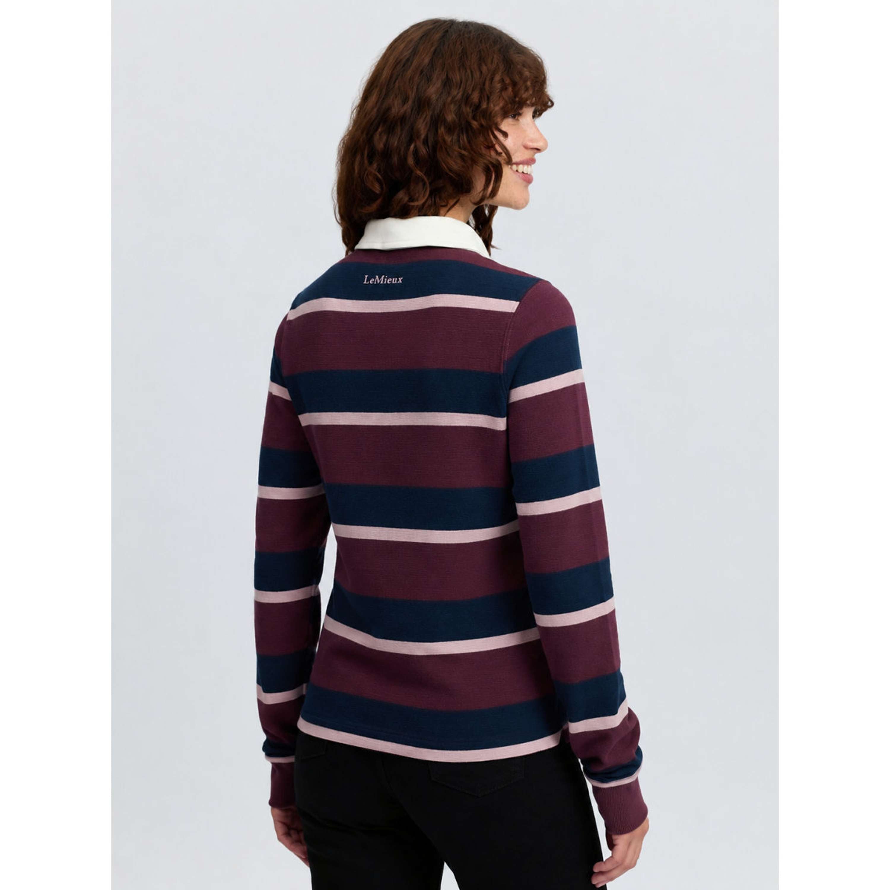 LeMieux Camiseta Sloane Stripe Rugby Bramble