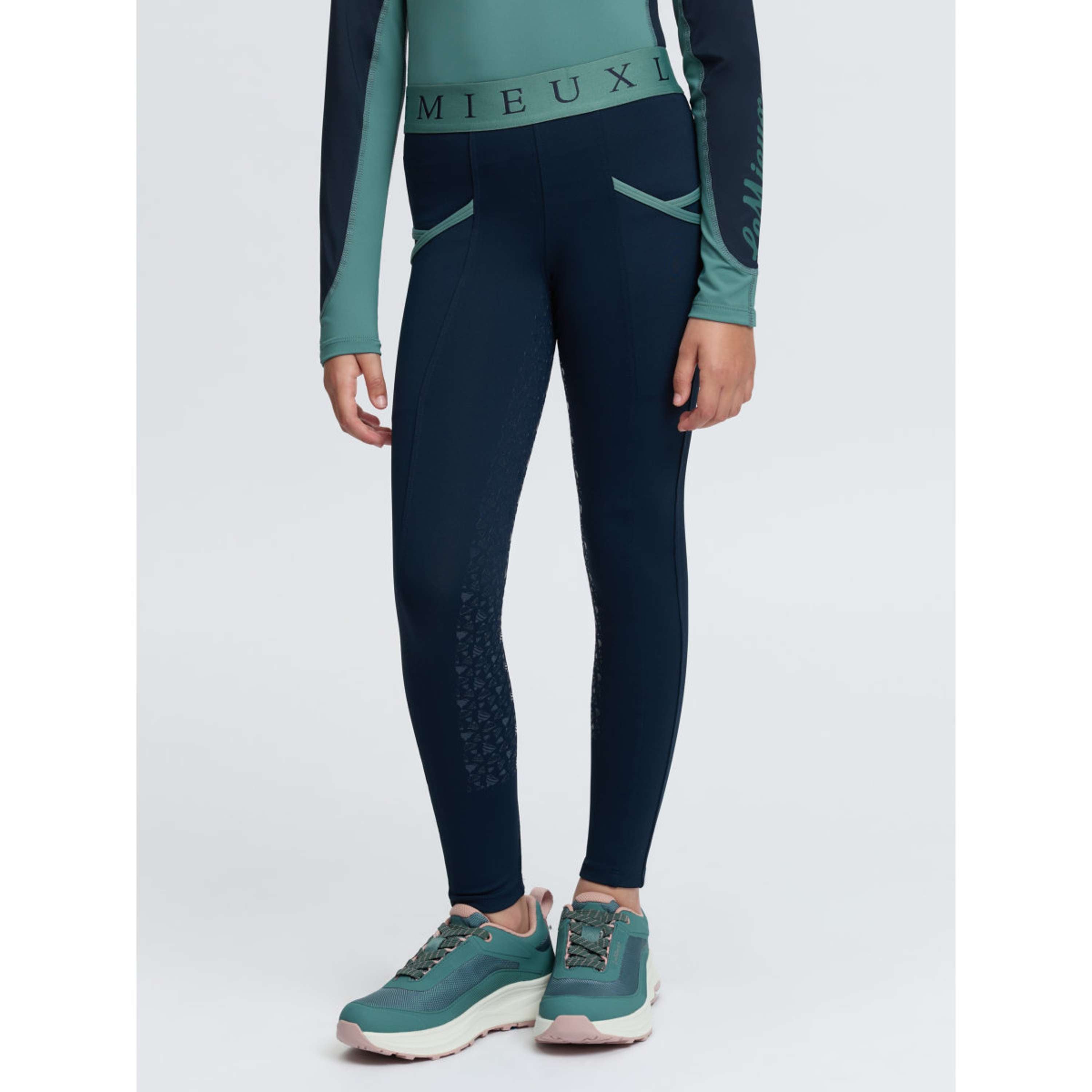 LeMieux Legging de Equitación Kids Full Grip Navy/Aloe