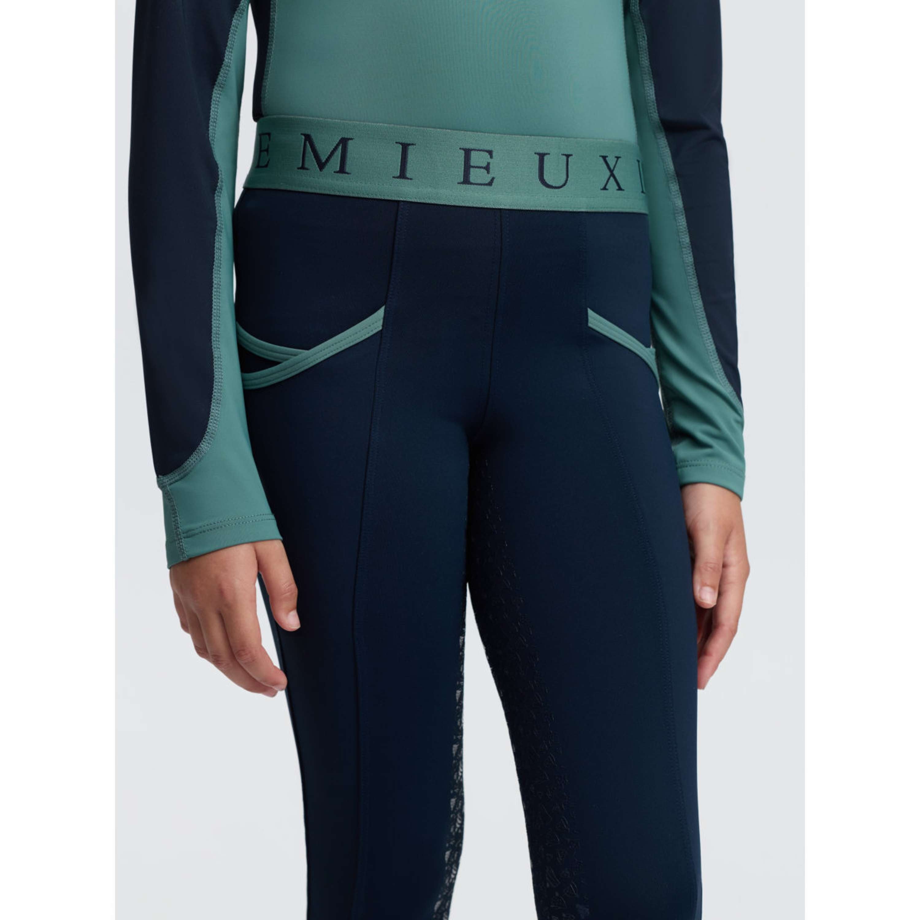 LeMieux Legging de Equitación Kids Full Grip Navy/Aloe