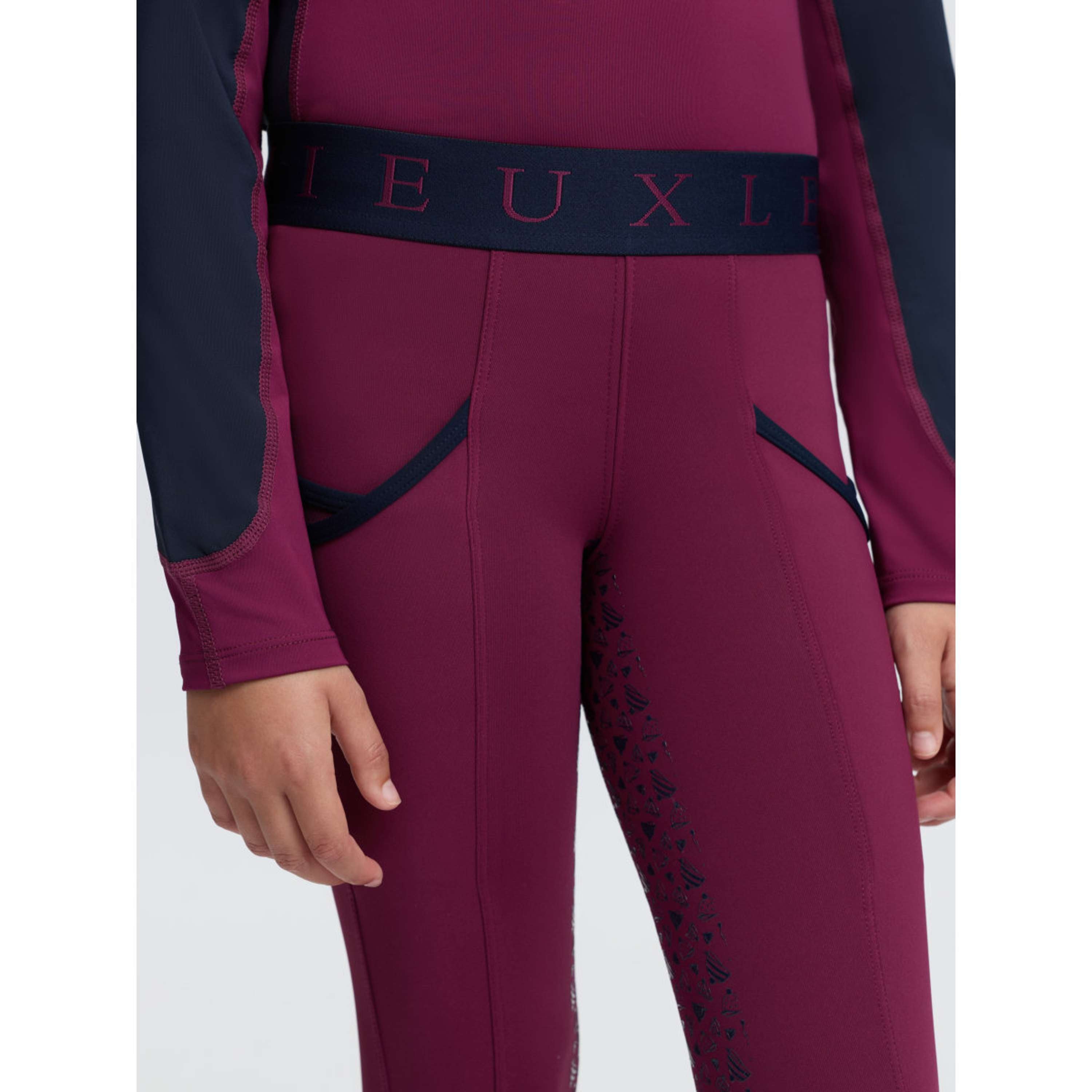 LeMieux Legging de Equitación Kids Full Grip Blackberry