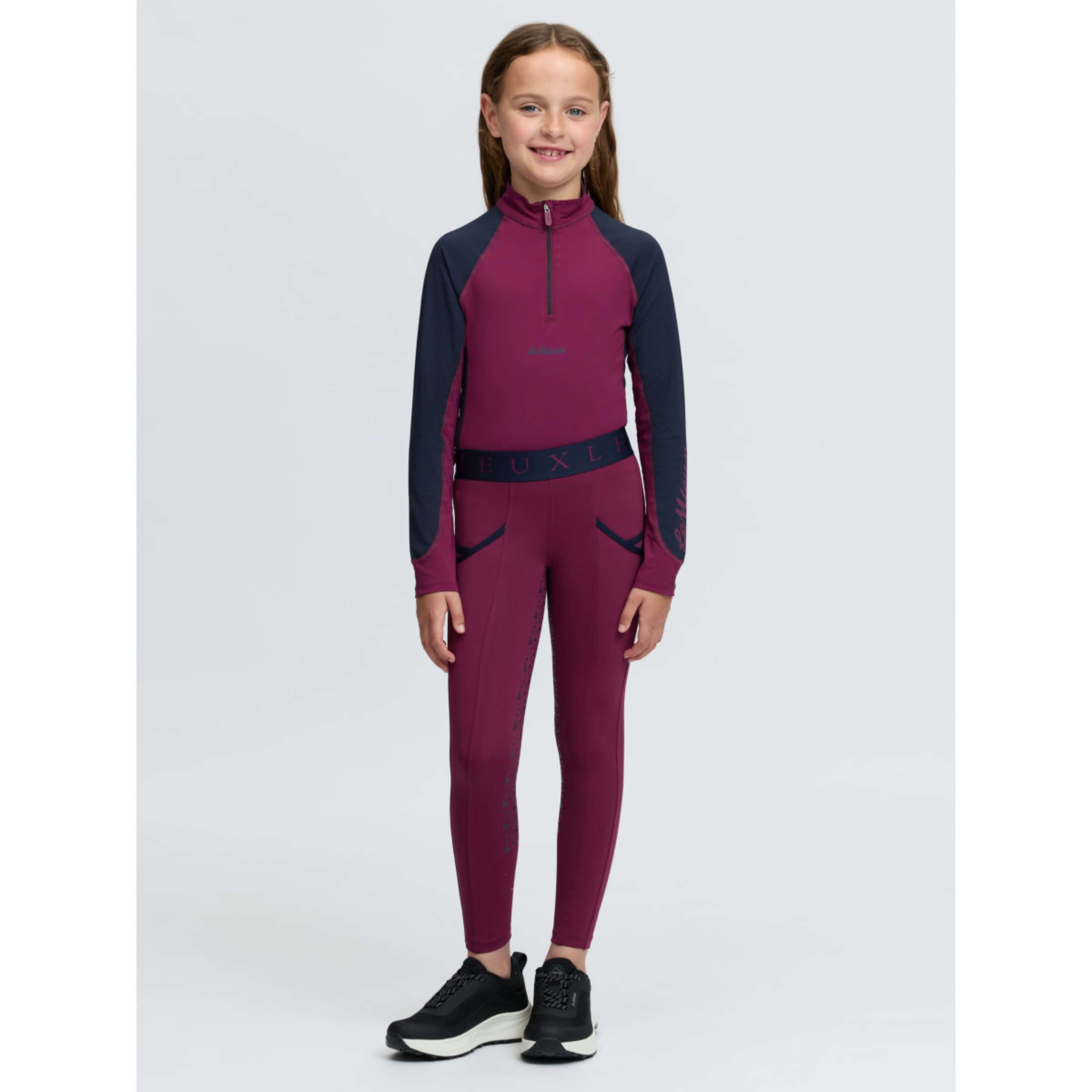 LeMieux Legging de Equitación Kids Full Grip Blackberry