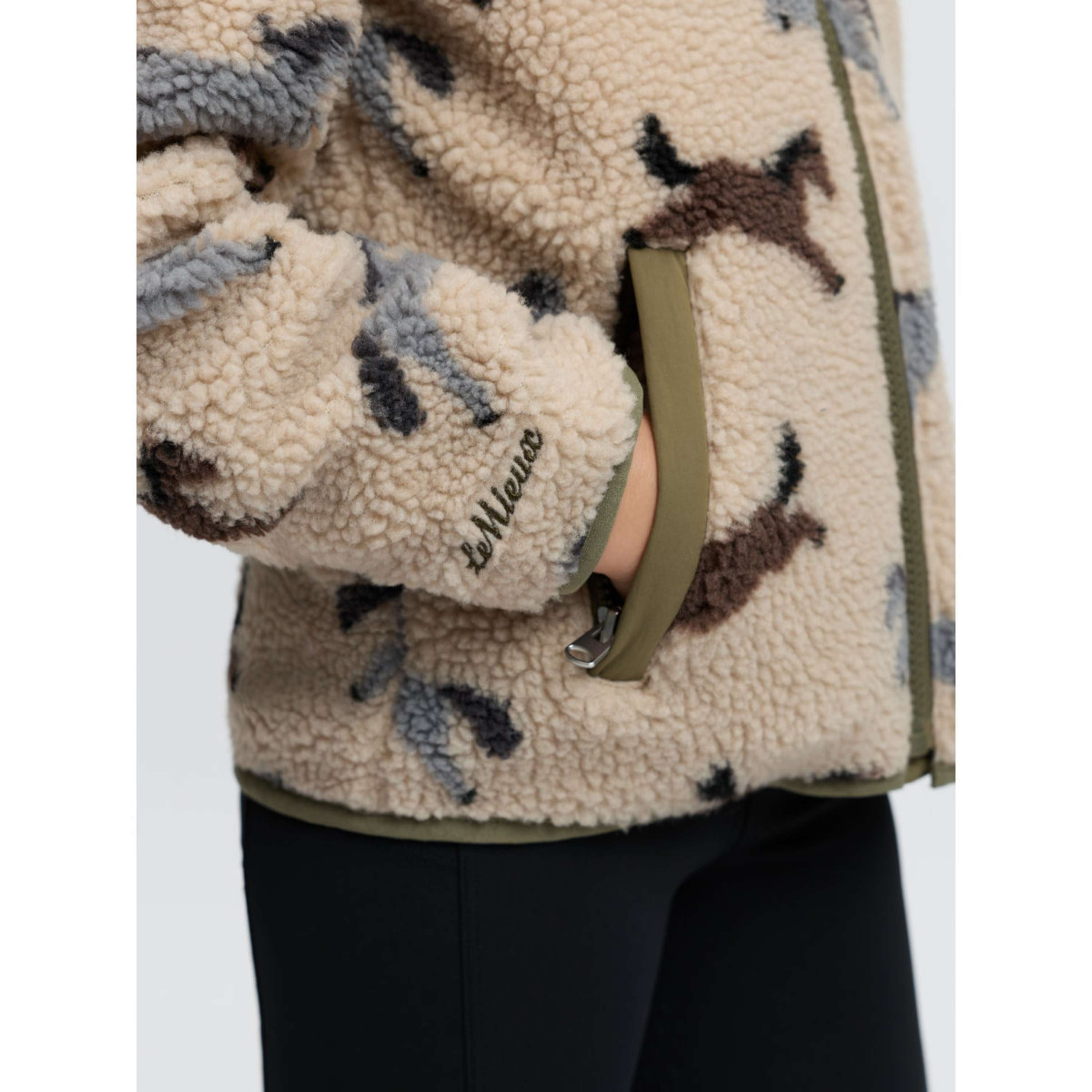 LeMieux Sudadera con capucha y cremallera Theo Pony Fleece Kids Willow Green