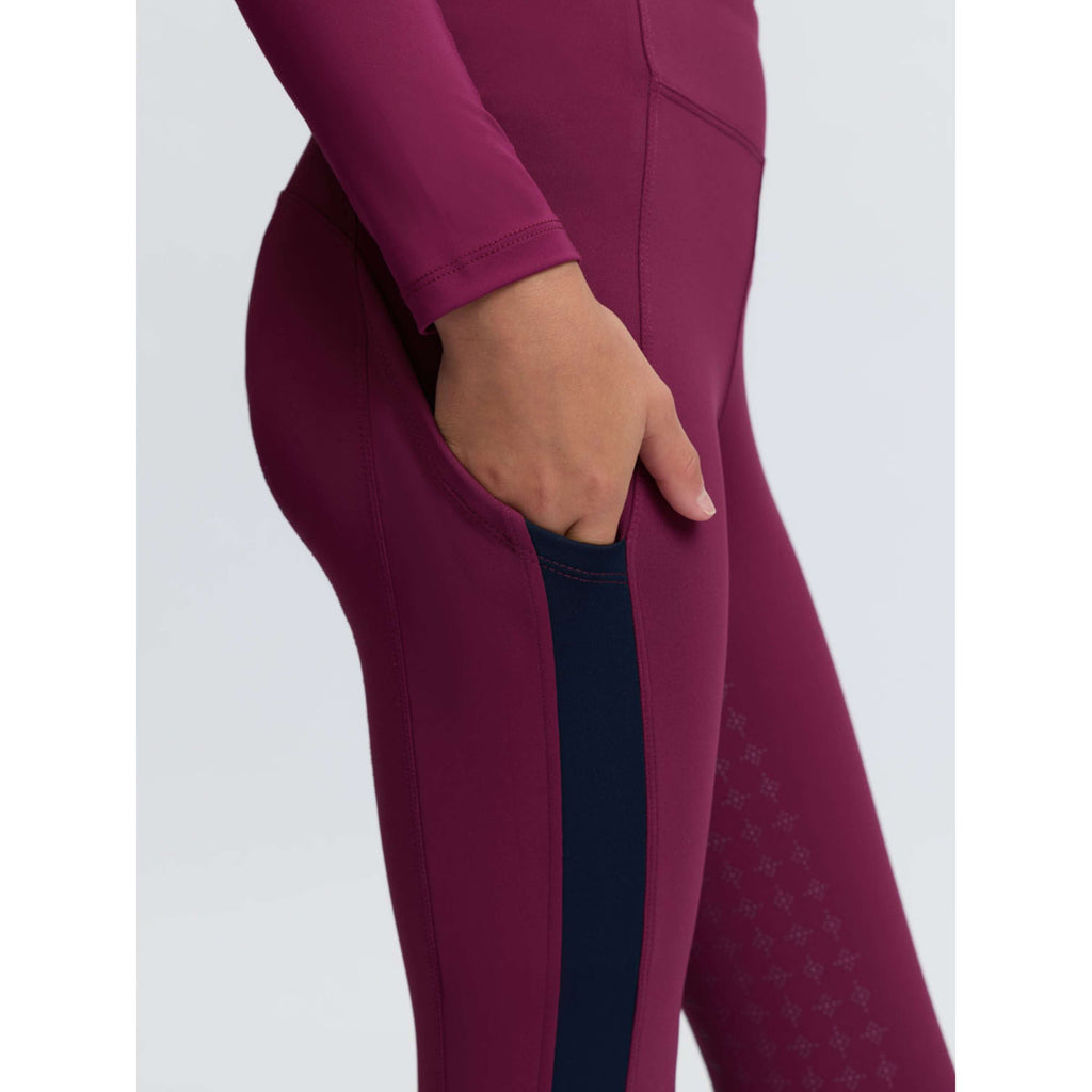 LeMieux Legging de Equitación Orla Kids Full Grip Blackberry