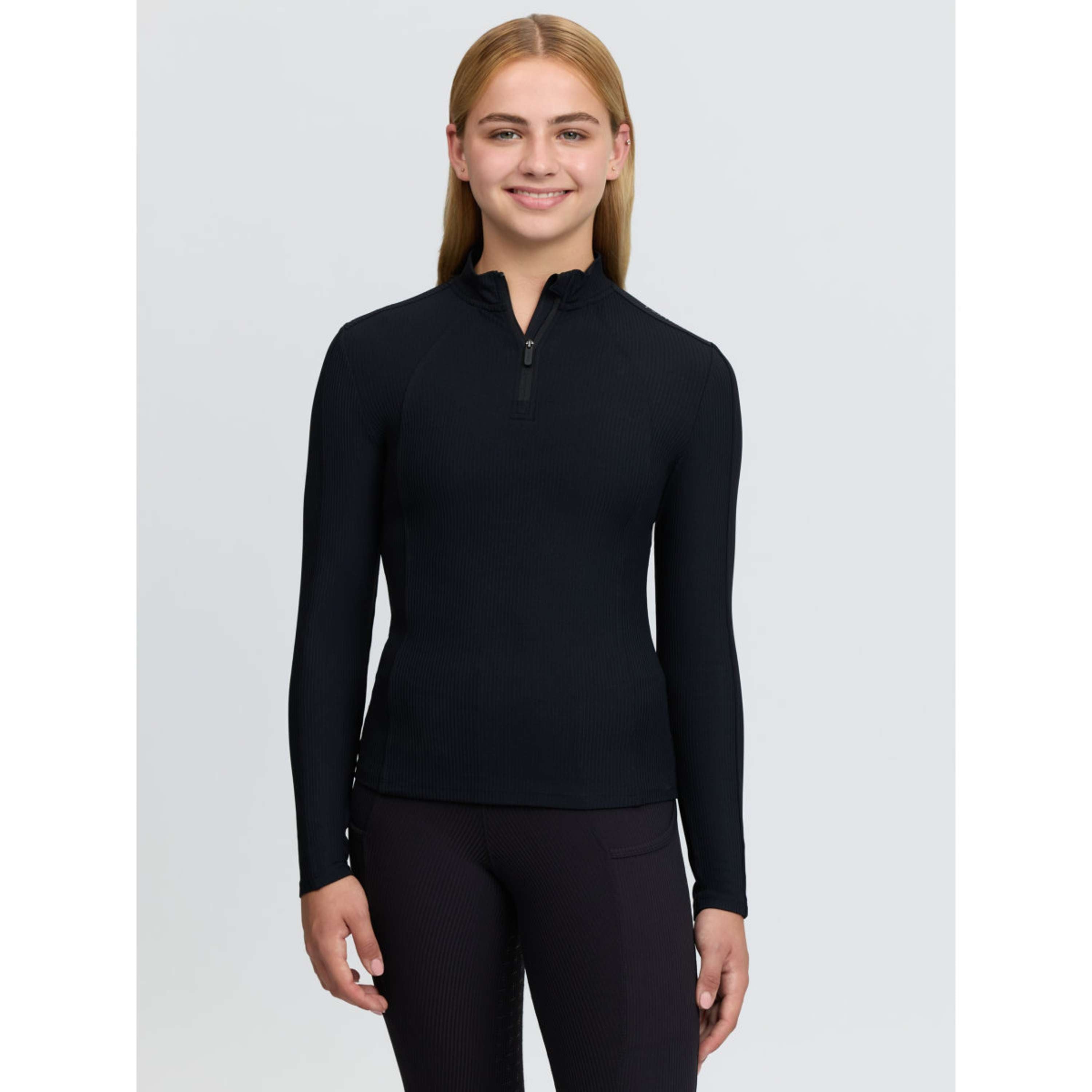 LeMieux Baselayer Raye Ribbed Kids Negro