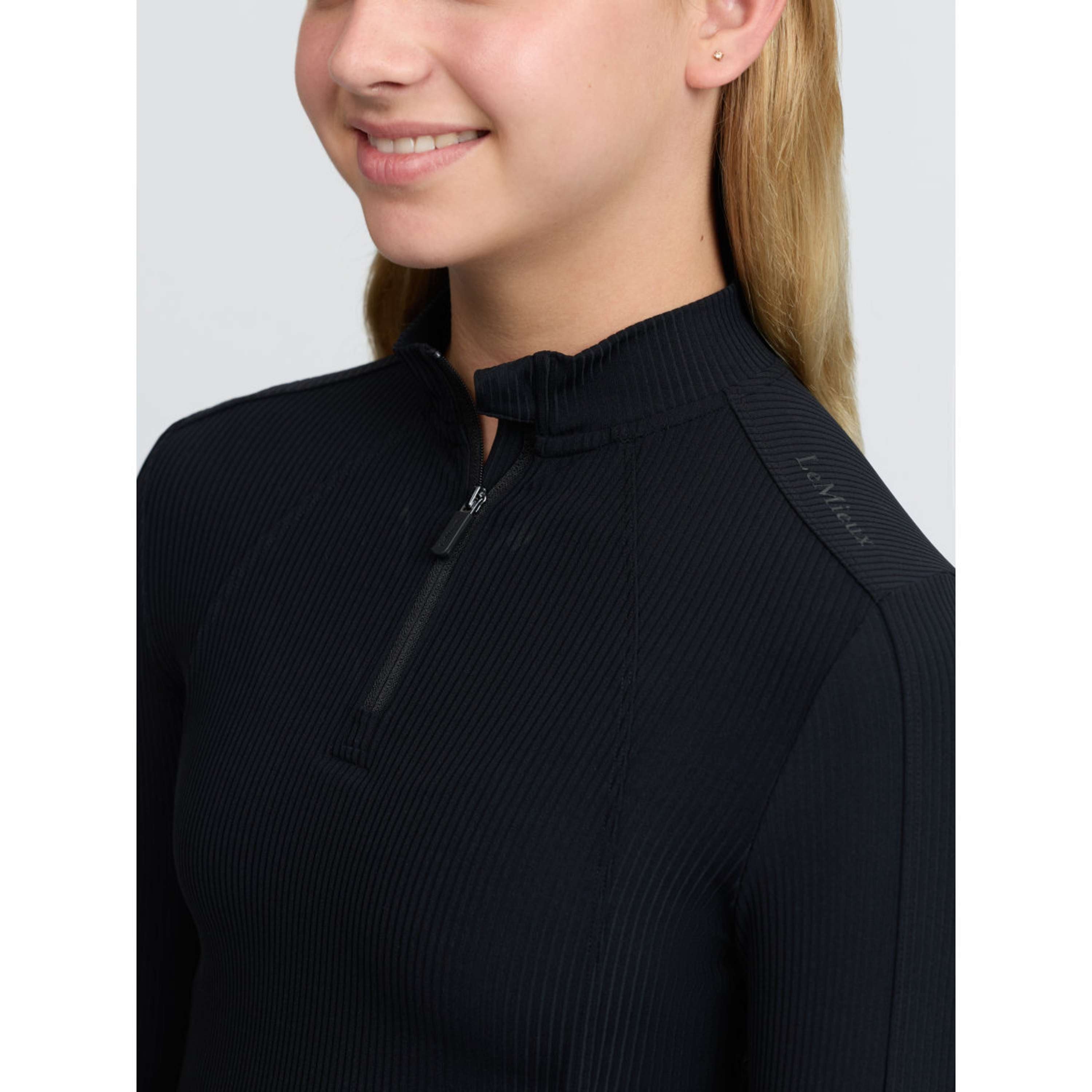 LeMieux Baselayer Raye Ribbed Kids Negro