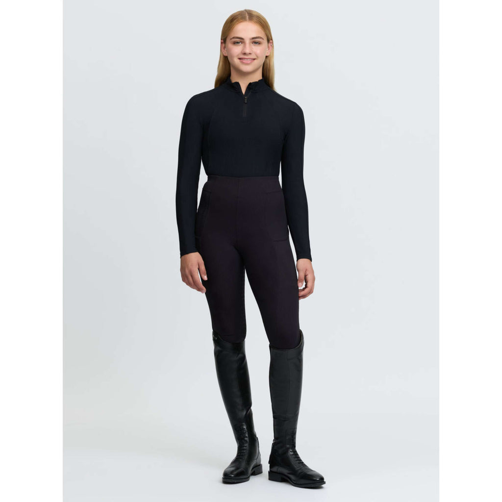 LeMieux Baselayer Raye Ribbed Kids Negro