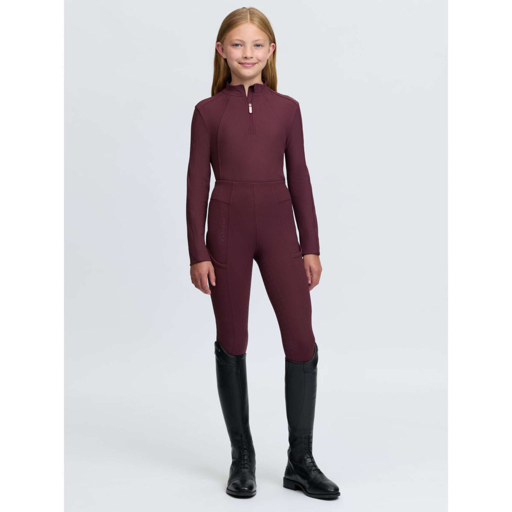 LeMieux Baselayer Raye Ribbed Kids Bramble