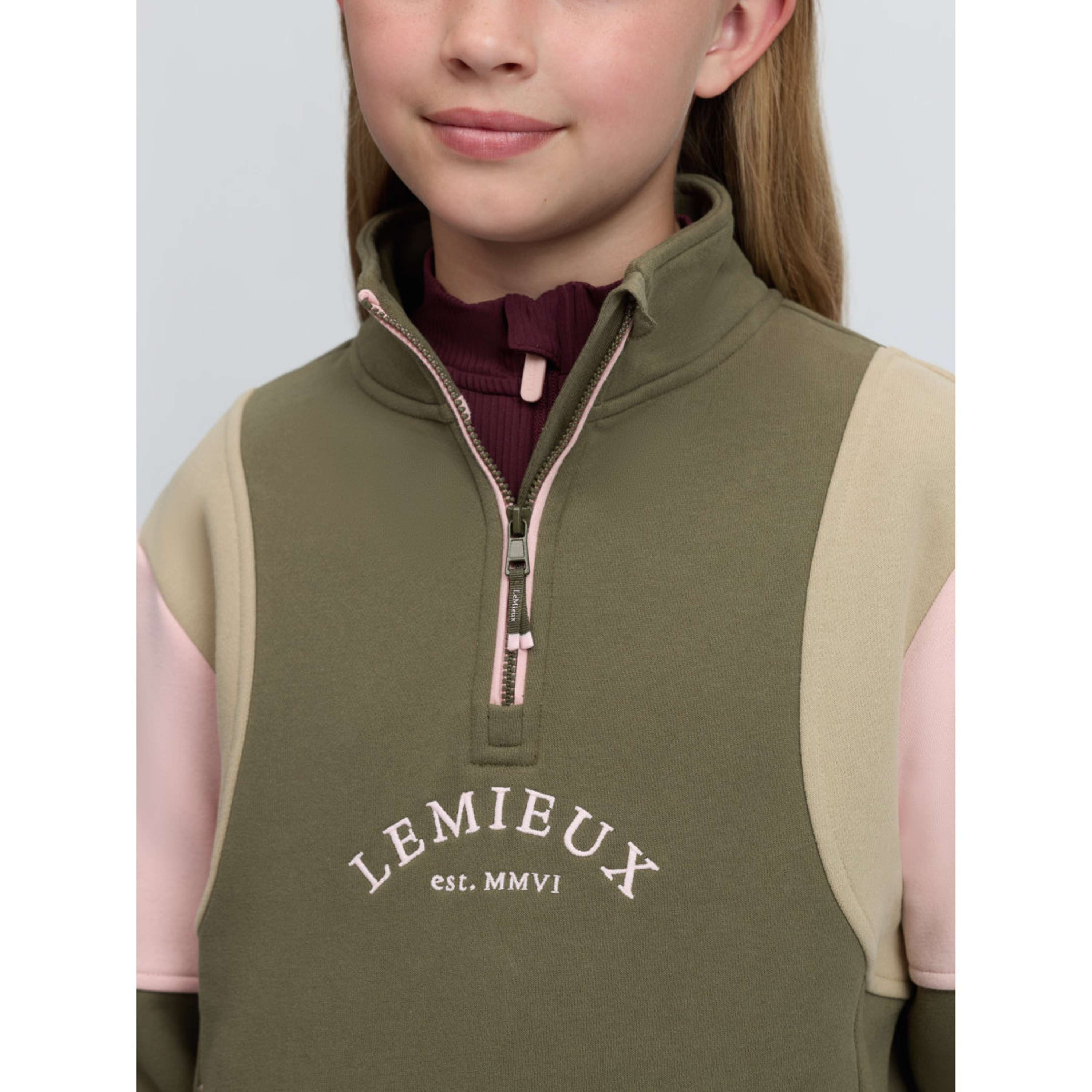 LeMieux Suéter Viola Quarter Zip Kids Willow Green