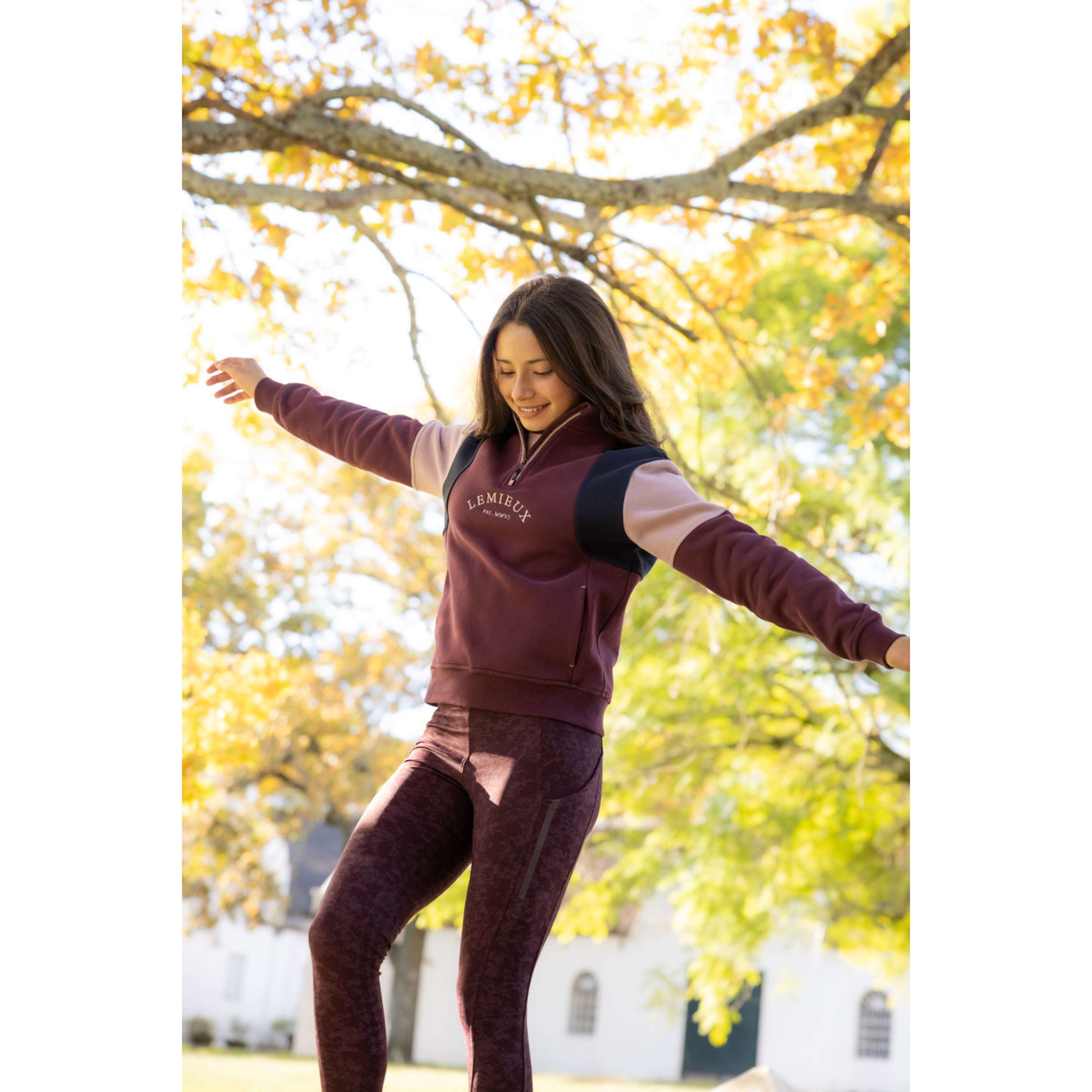 LeMieux Suéter Viola Quarter Zip Kids Bramble