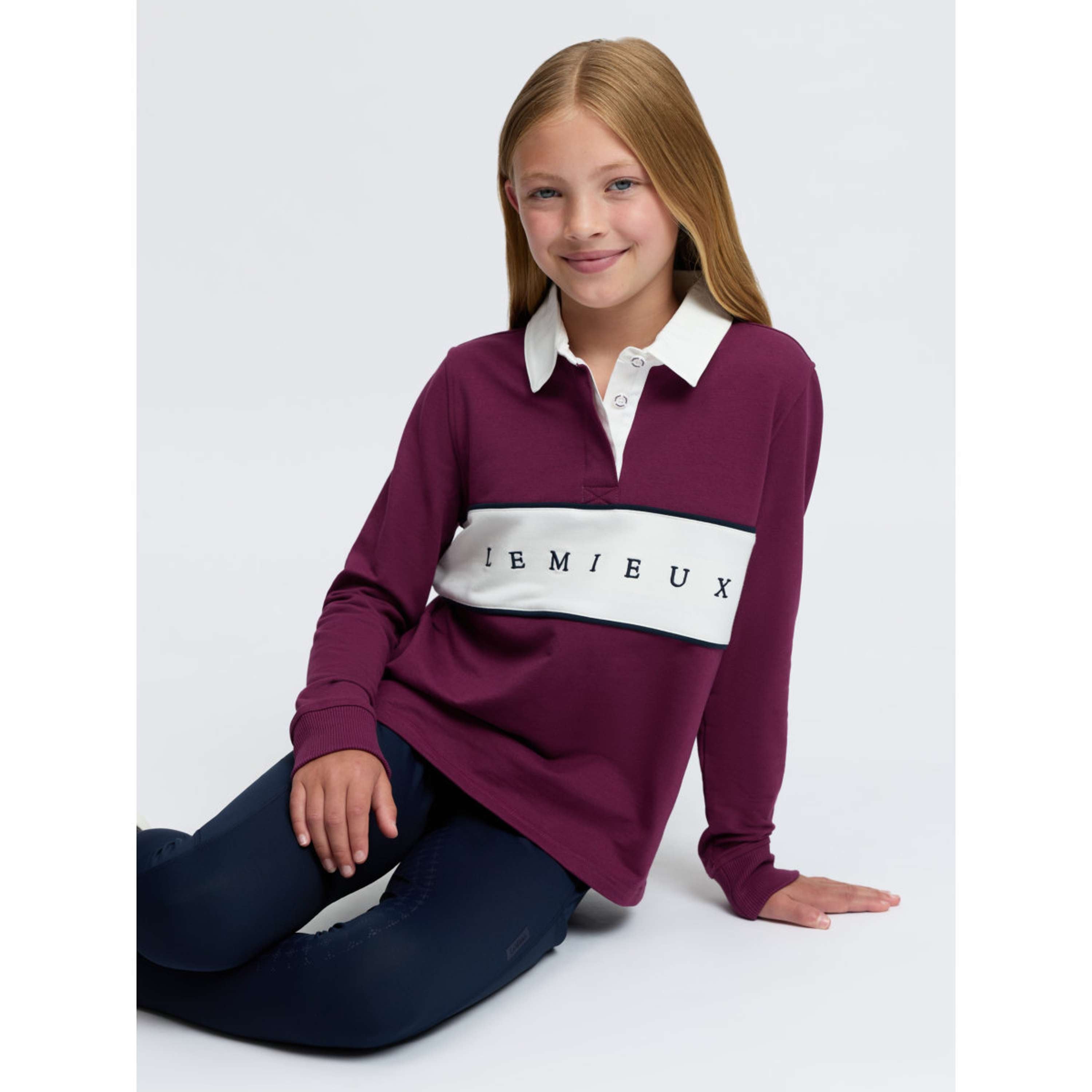 LeMieux Camiseta Riley Rugby Kids Mangas Largas Blackberry