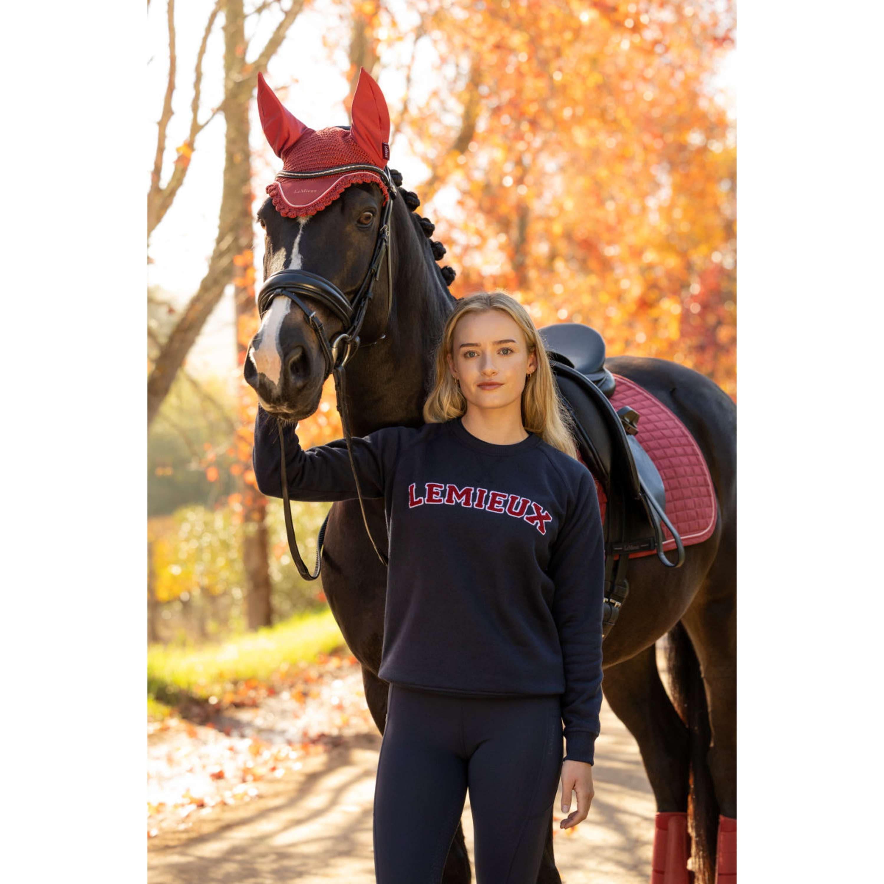 LeMieux Suéter Vida Varsity Crew Neck Navy
