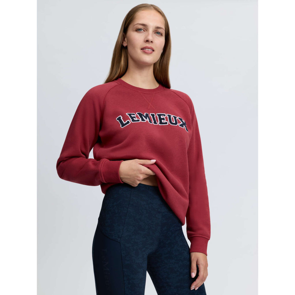 LeMieux Suéter Vida Varsity Crew Neck Russet