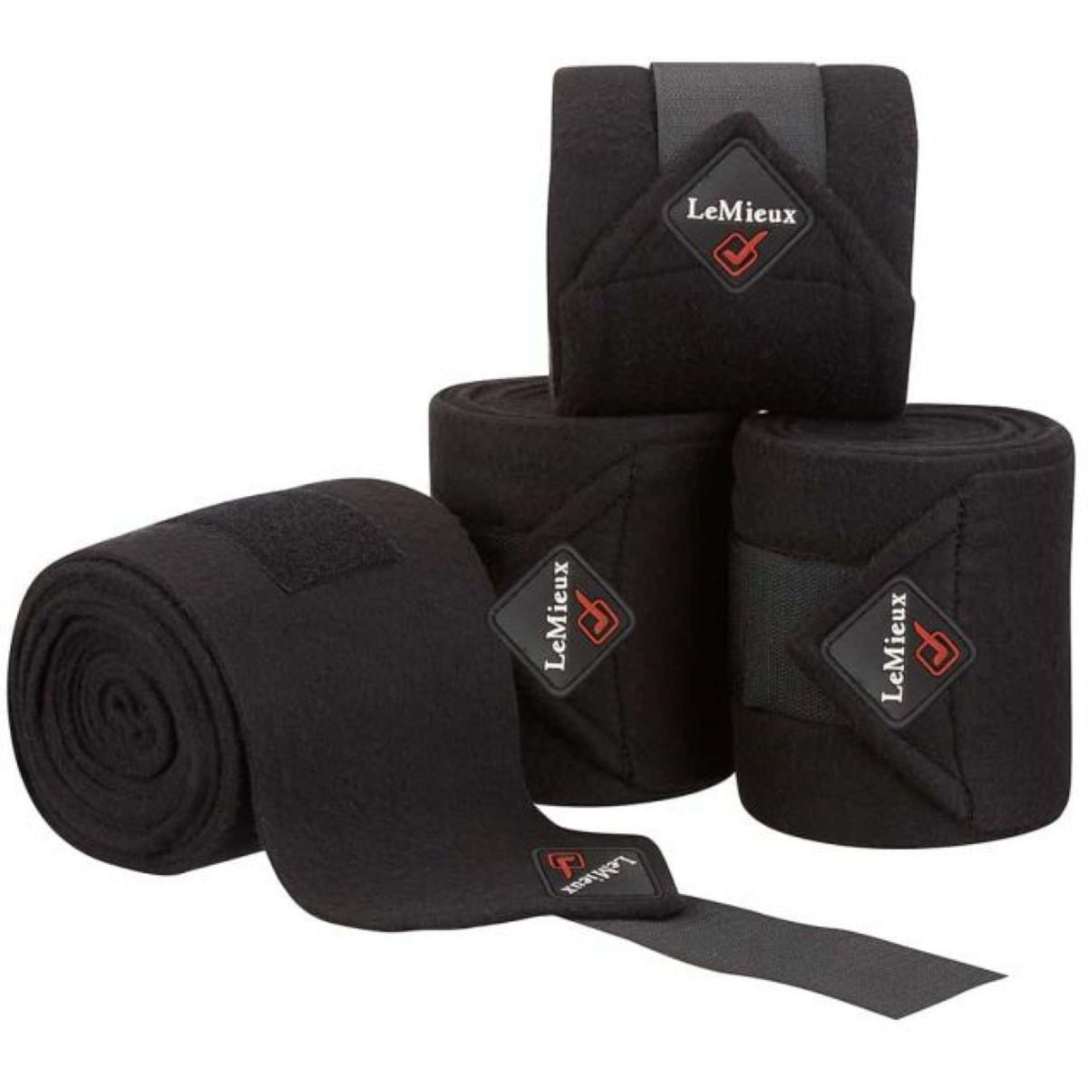 LeMieux Vendajes Luxury Juego de 4 Polo Negro/Negro