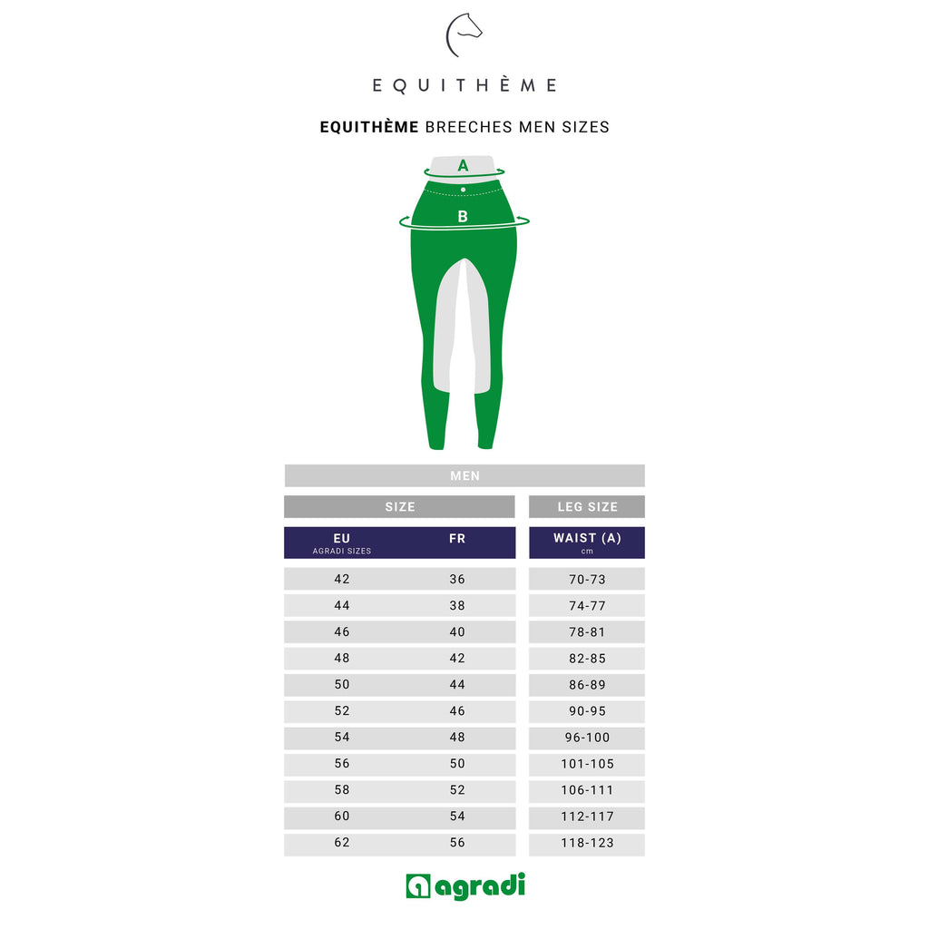 EQUITHÈME Pantalón de Equitación Georg Rodilleras de Silicona Hombre Azul Marino