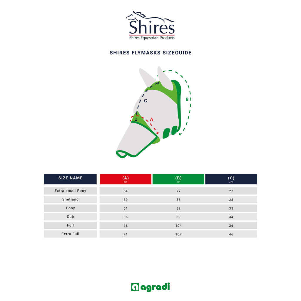 Shires Máscara Antimoscas Air Motion con Orejas Aqua
