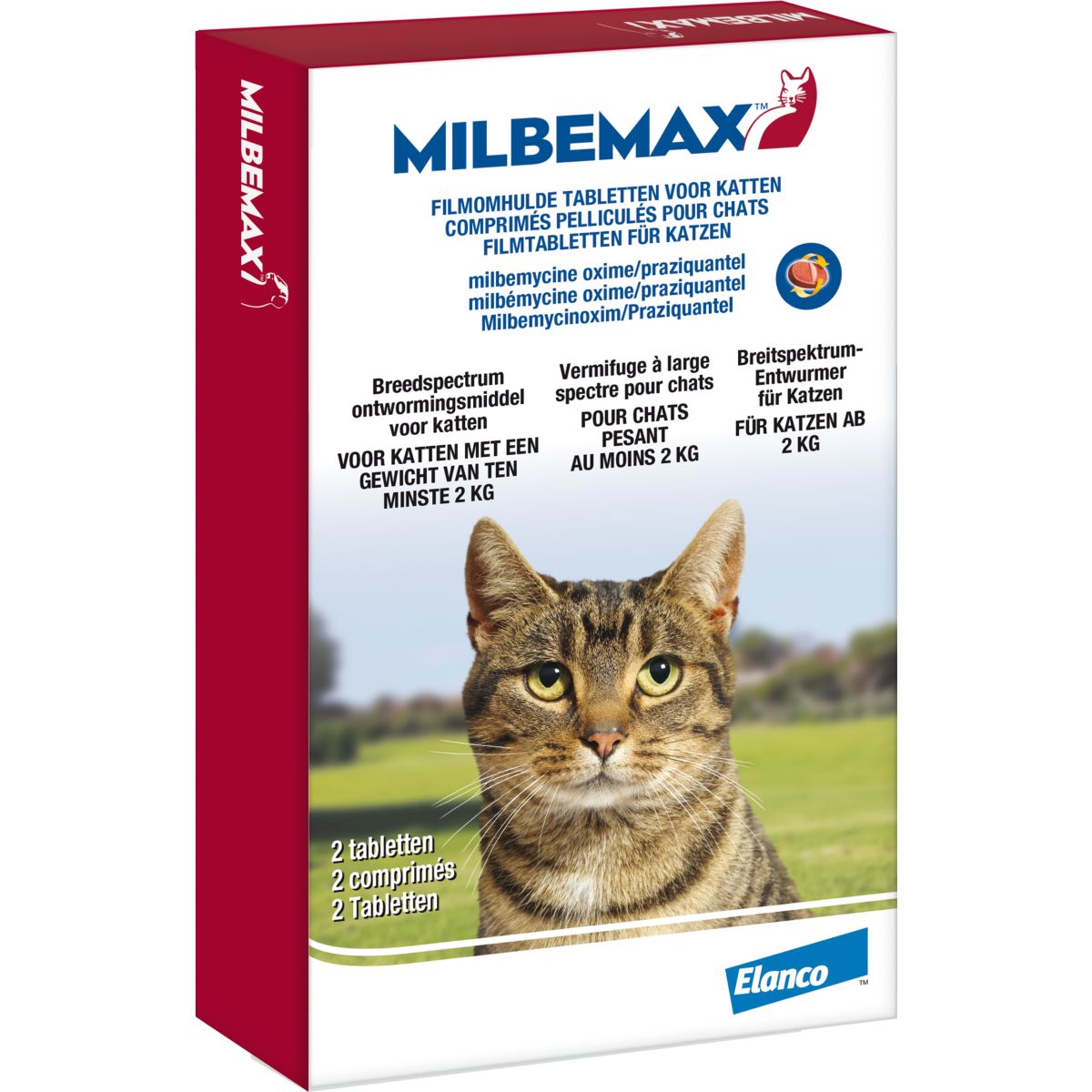 Milbemax Tableta Desparasitante Gato Grande 2 Comprimidos