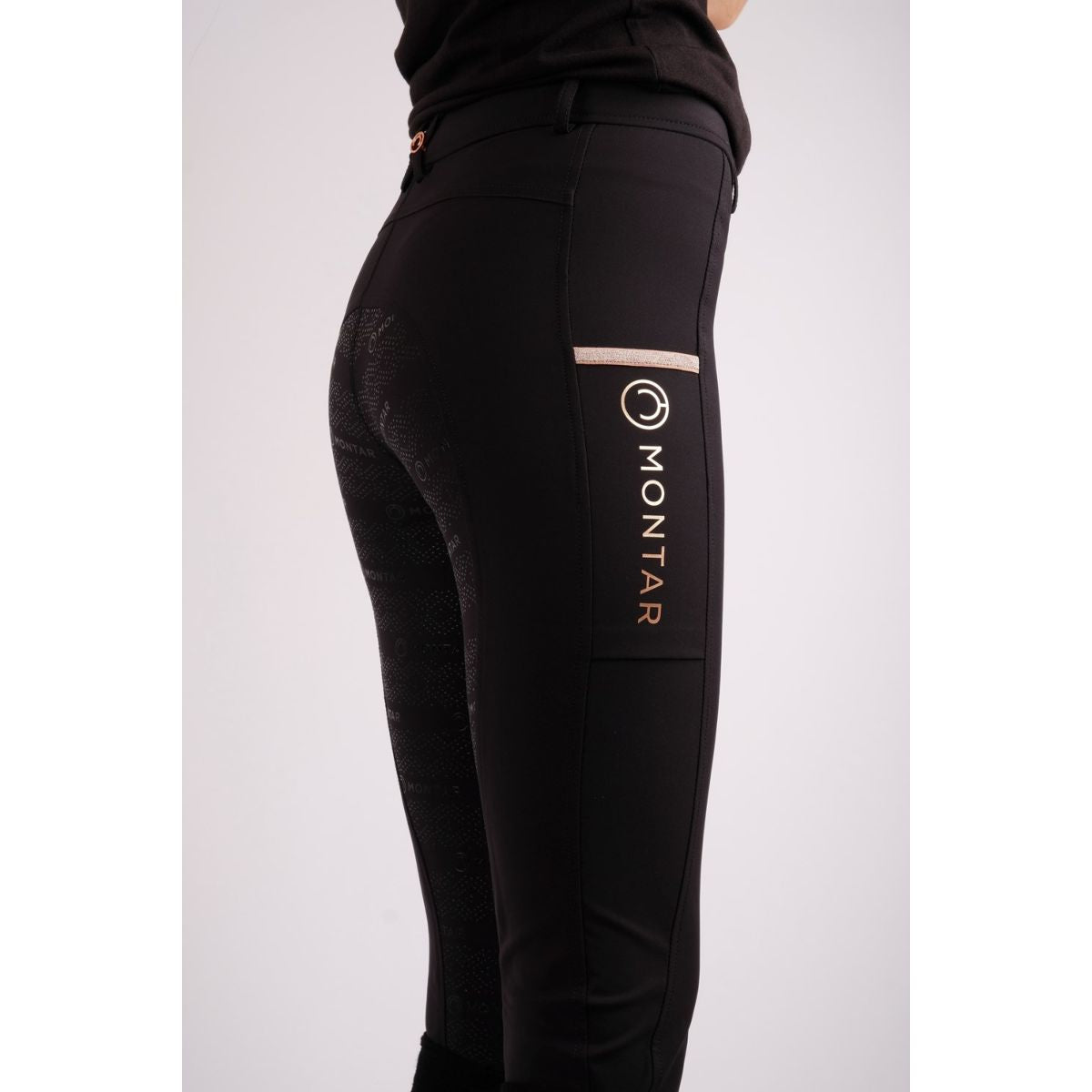 Montar Pantalón de Equitación Millie Rosegold FullGrip Negro