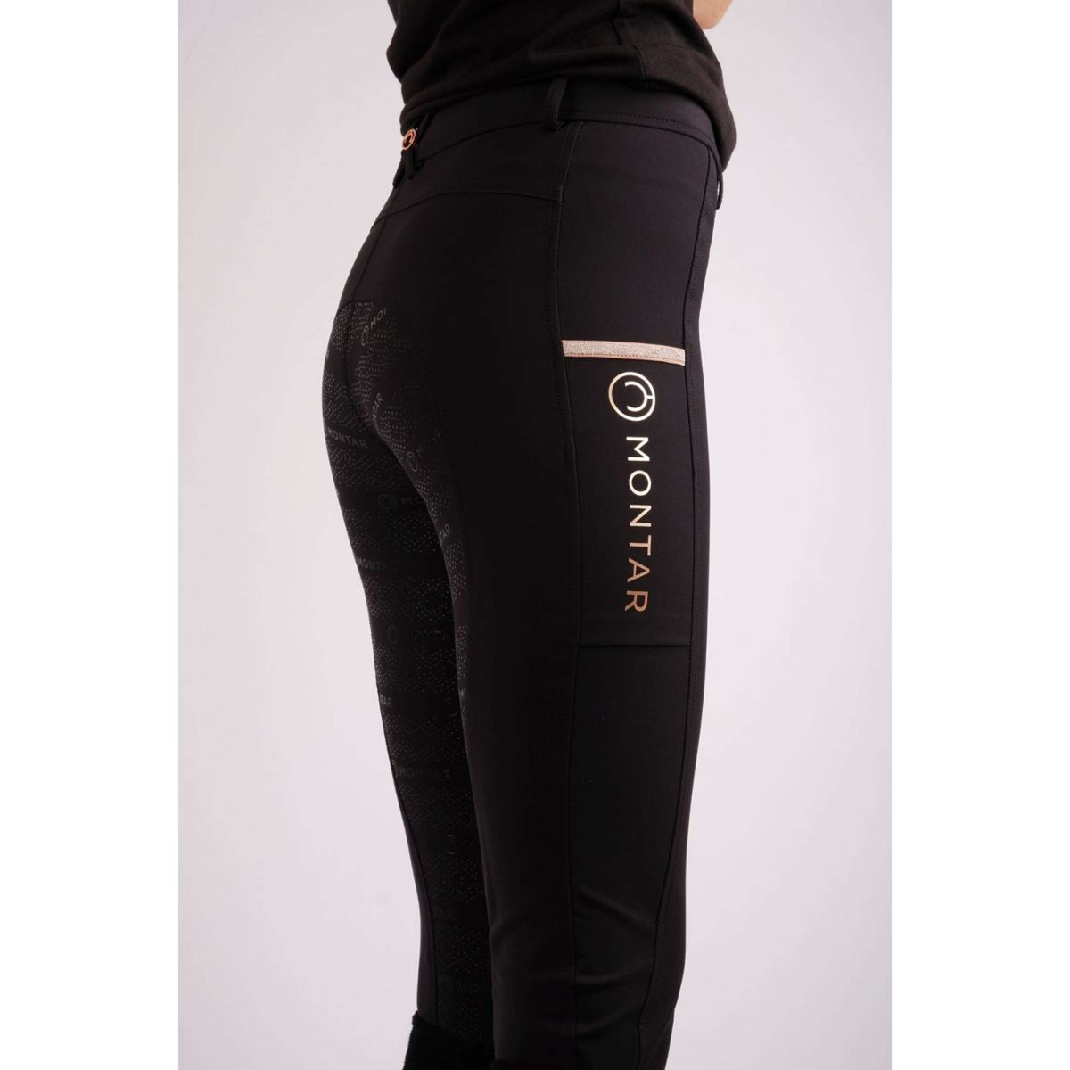 Montar Pantalón de Equitación Millie Rosegold FullGrip Negro