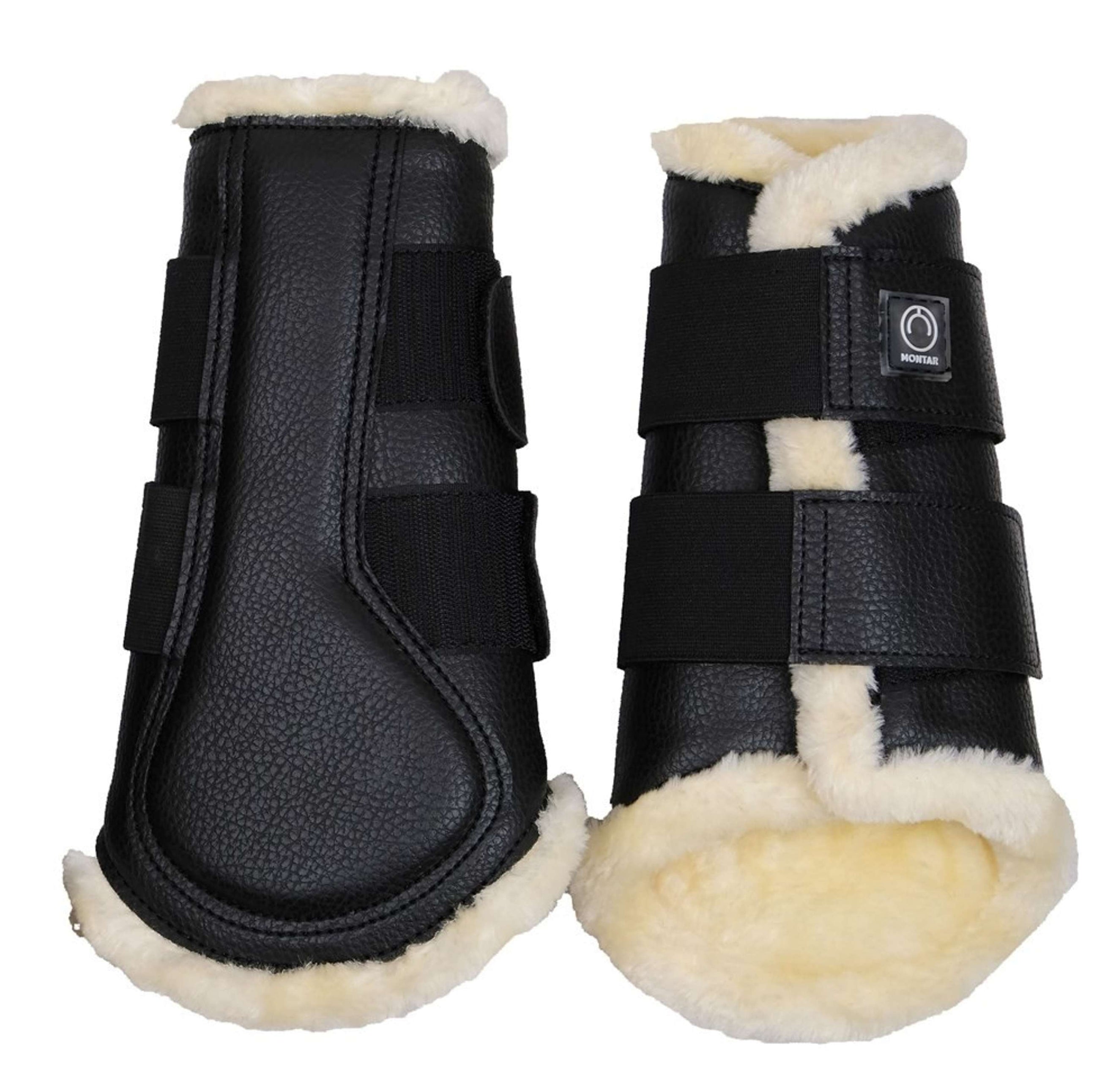 Montar Protectores de piernas Cuero Tech Negro Montar Protectores de piernas Cuero Tech Negro