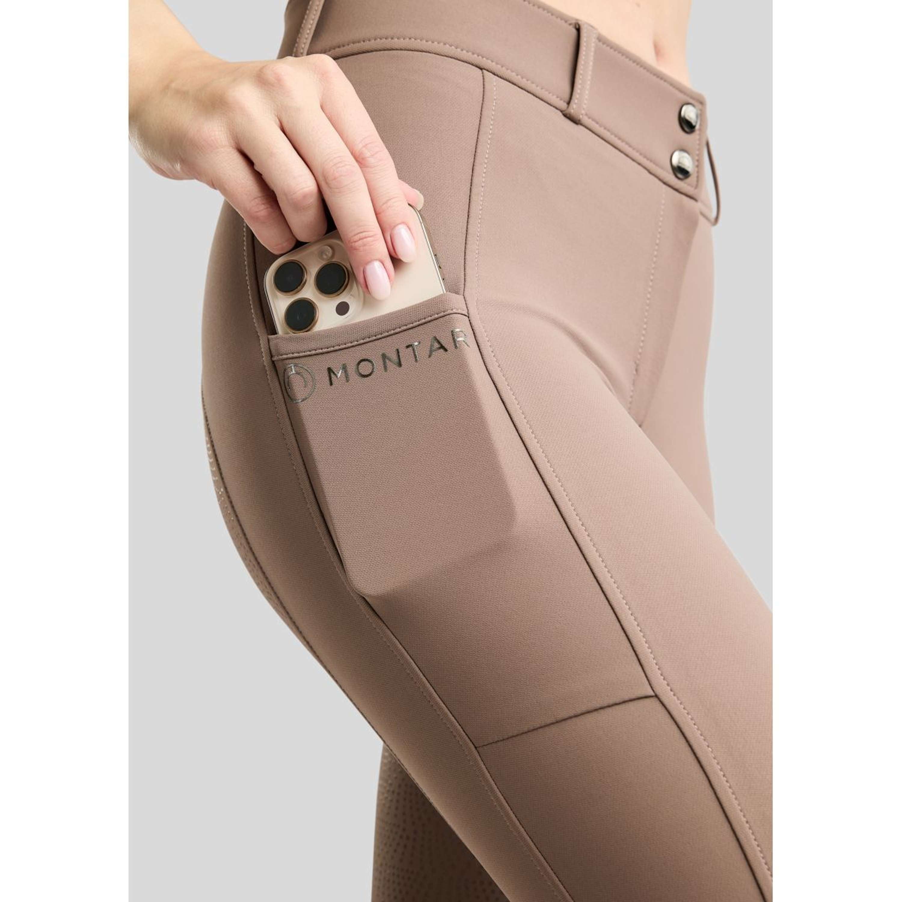 Montar Pantalón de Equitación MoMegan Full Grip Nougat Brown