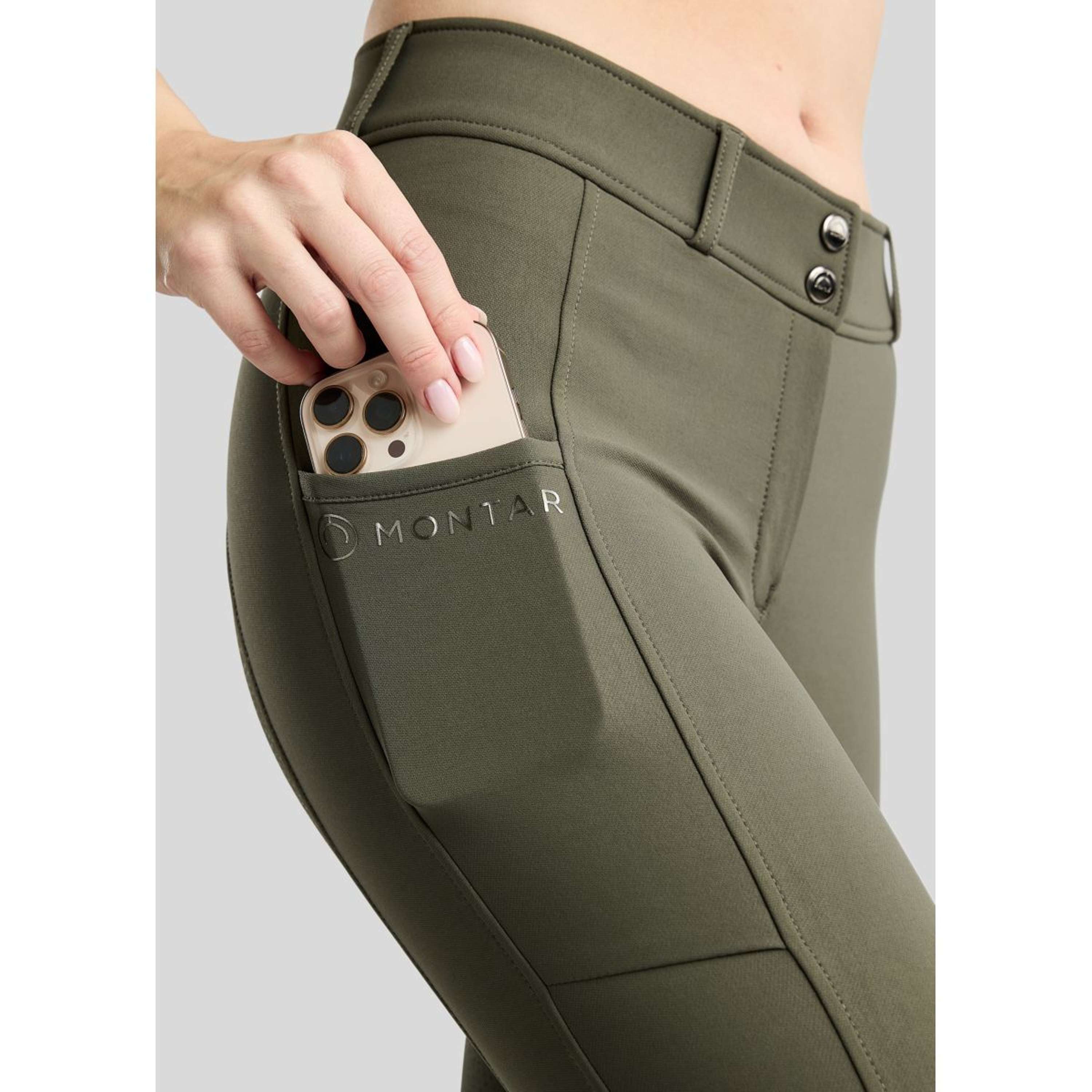 Montar Pantalón de Equitación MoMegan Full Grip Forest Green