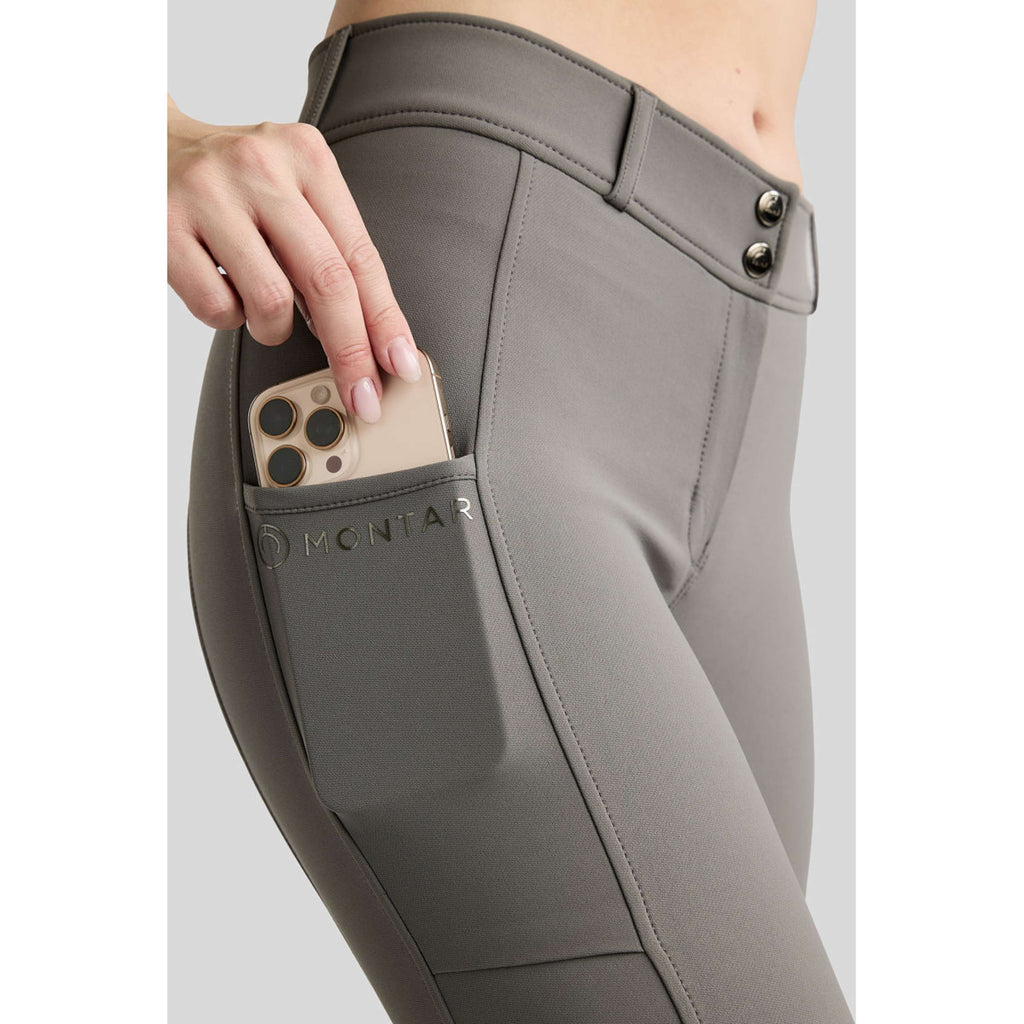 Montar Pantalón de Equitación Megan Full Grip Gris