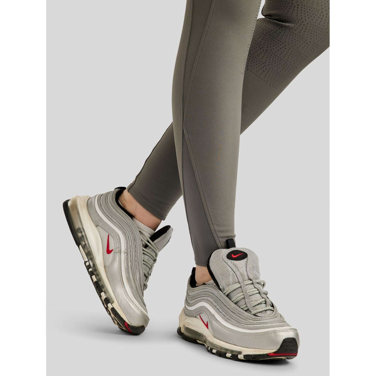 Montar Pantalón de Equitación Megan Full Grip Gris