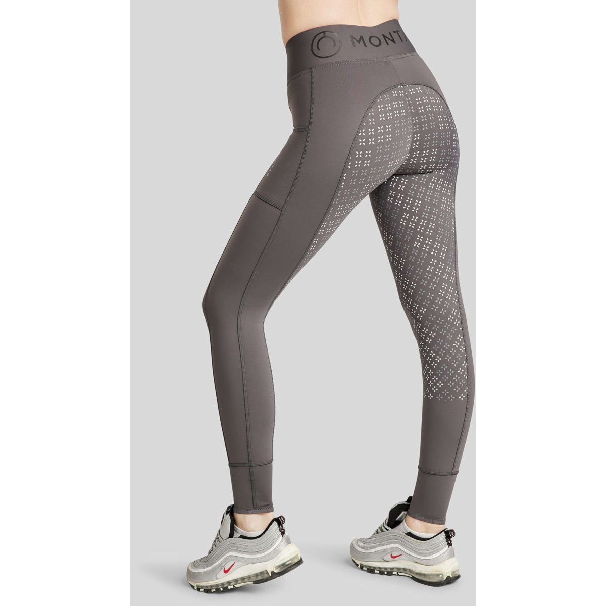 Montar Legging de Equitación Selena Pull On FullGrip Gris